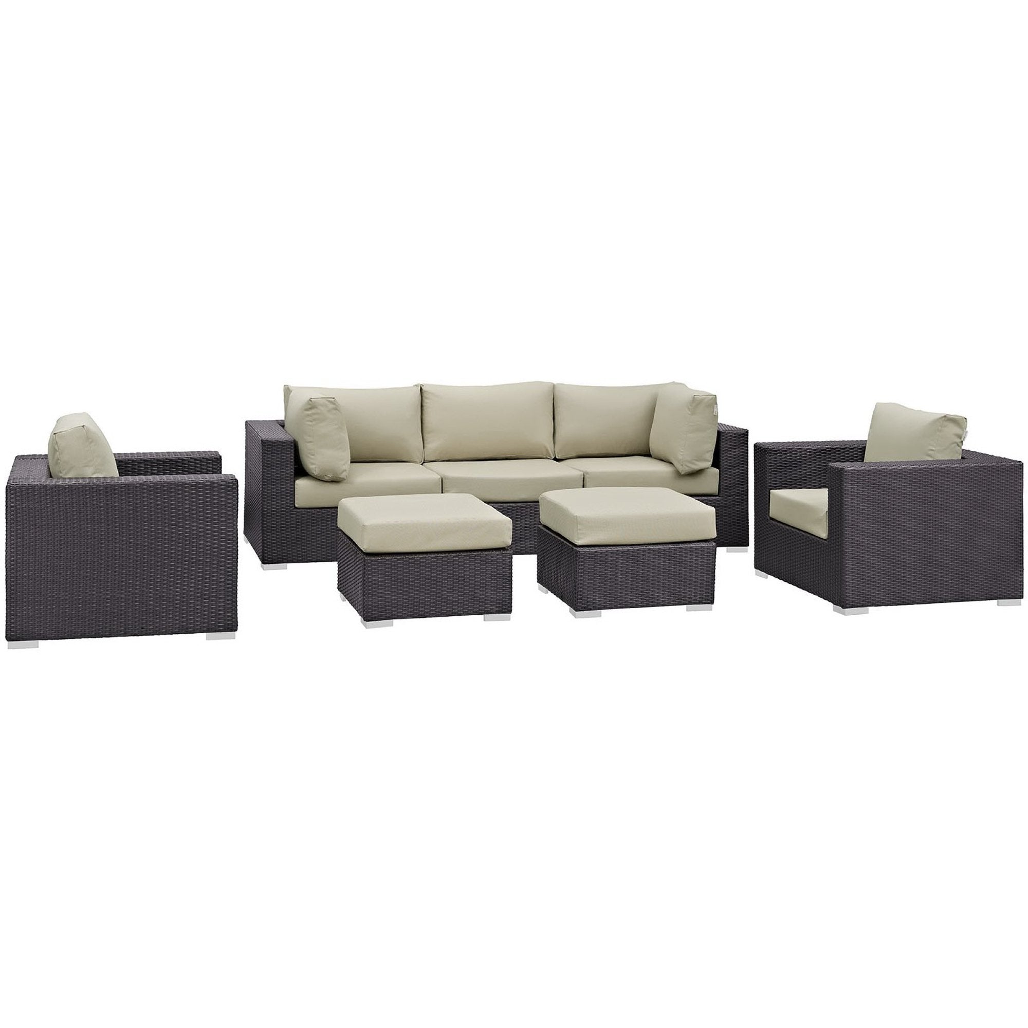 Gather 7 Piece Outdoor Patio Sectional Set By Modway