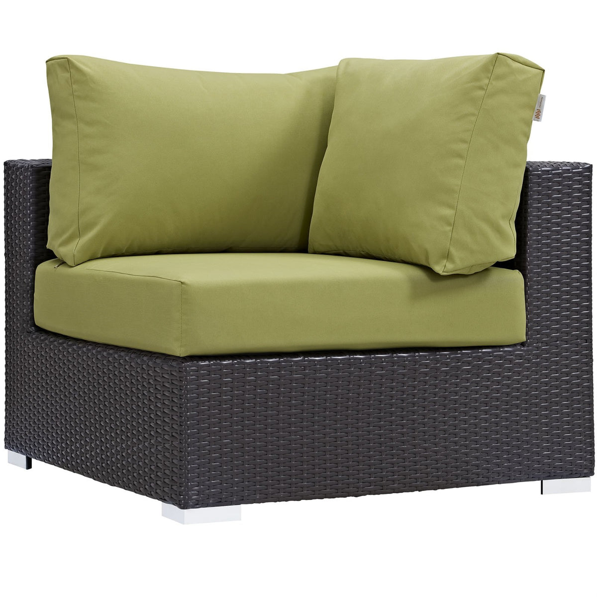 Casafoyer Convene Wicker Rattan Outdoor Patio Sectional Sofa Corner Seat In Espresso Peridot