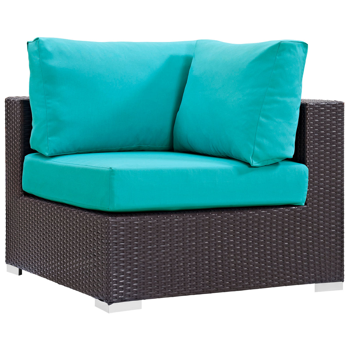 Convene Outdoor Patio Corner - Espresso Turquoise