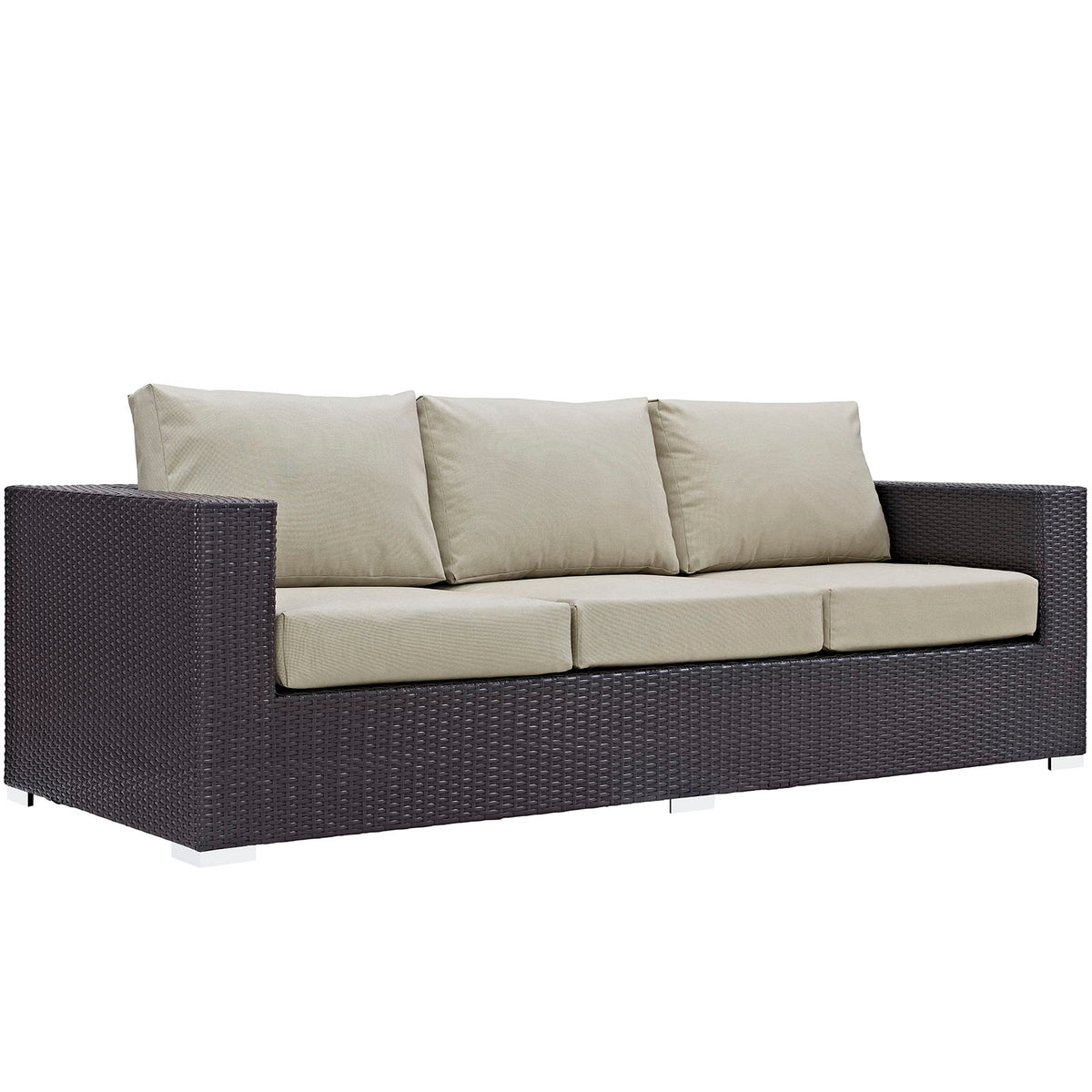 Convene Outdoor Patio Sofa - Espresso Beige