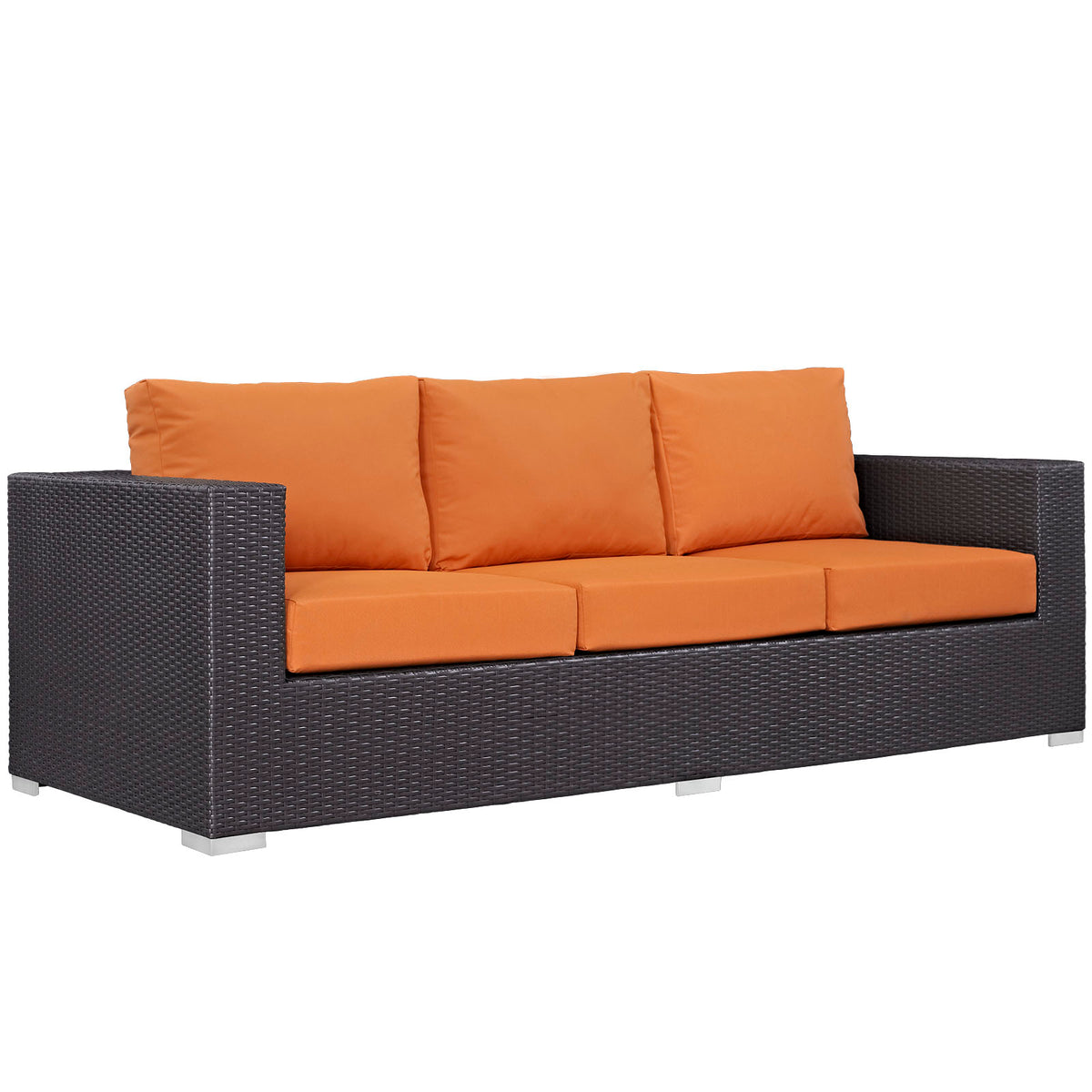 Convene Outdoor Patio Sofa - Espresso Orange