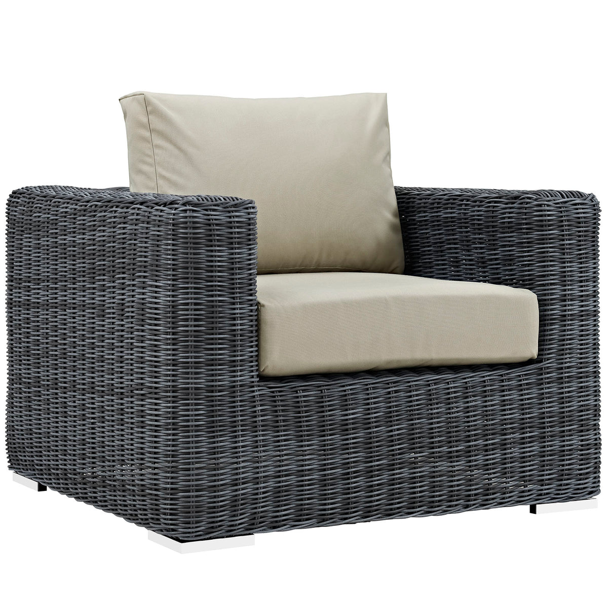 Summon Outdoor Patio Fabric Sunbrella Armchair - Canvas Antique Beige