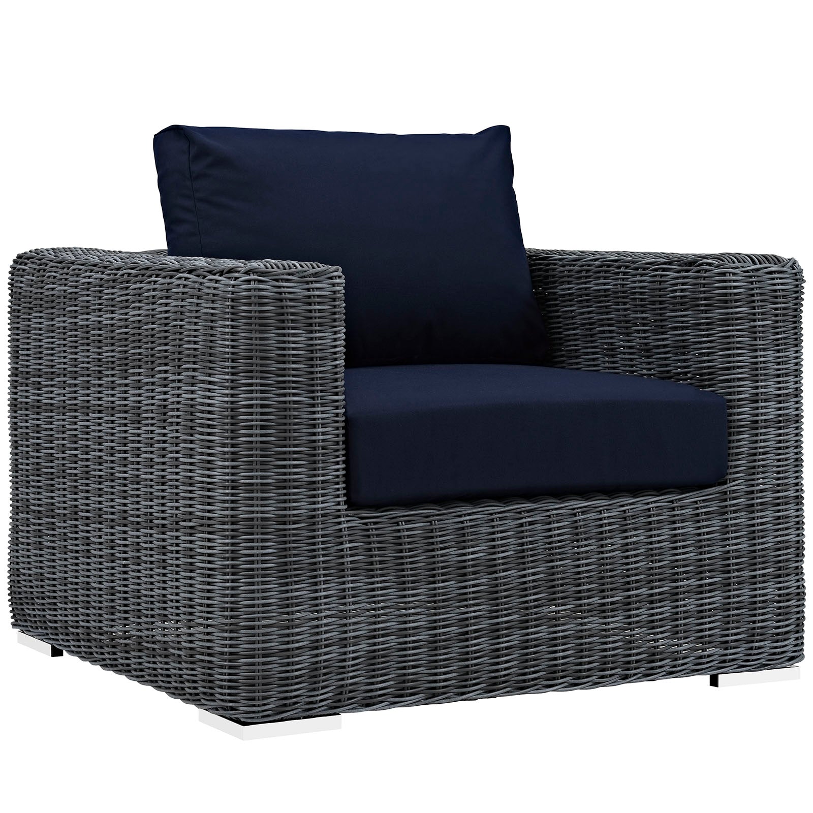 Summon Outdoor Patio Fabric Sunbrella Armchair - Canvas Navy