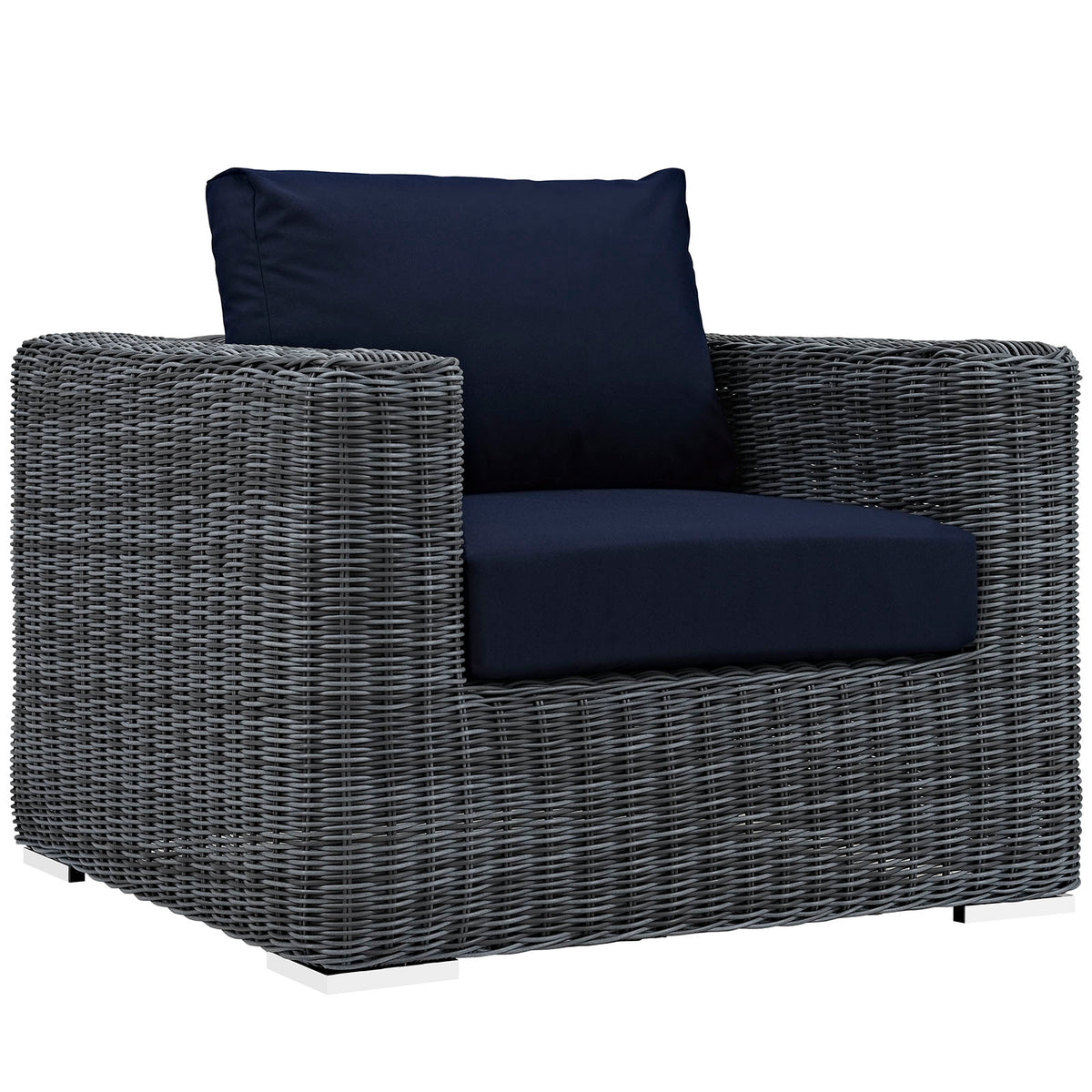 Summon Outdoor Patio Fabric Sunbrella Armchair - Canvas Navy