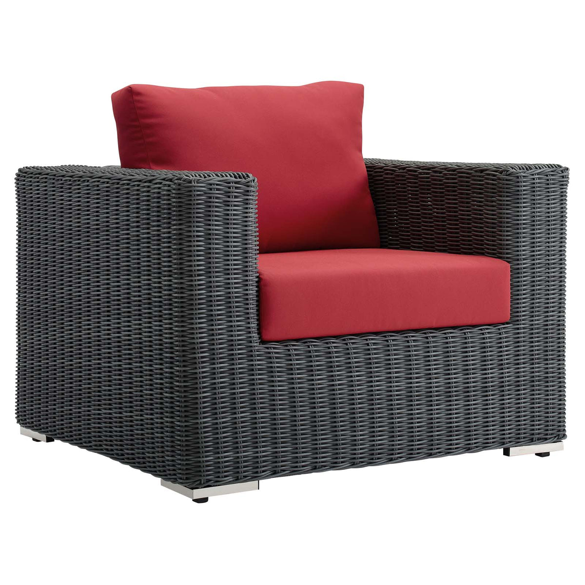 Summon Outdoor Patio Fabric Sunbrella Armchair - Canvas Red