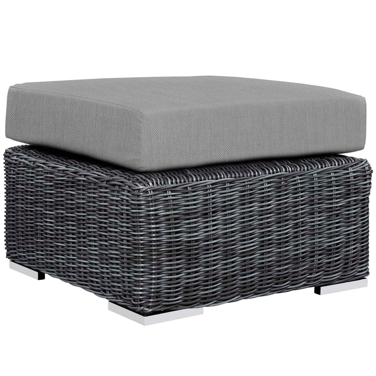 Summon Outdoor Patio Sunbrella Ottoman - Canvas Gray