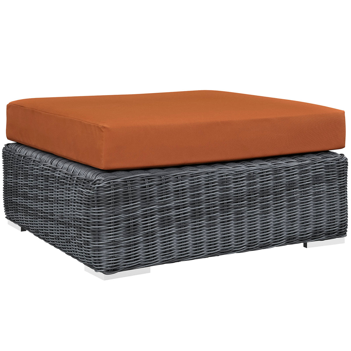 Summon Outdoor Patio Sunbrella Square Ottoman - Canvas Tuscan