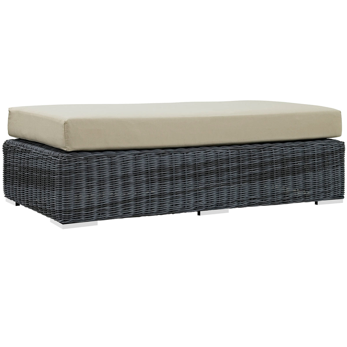 Summon Outdoor Patio Sunbrella Rectangle Ottoman - Canvas Antique Beige