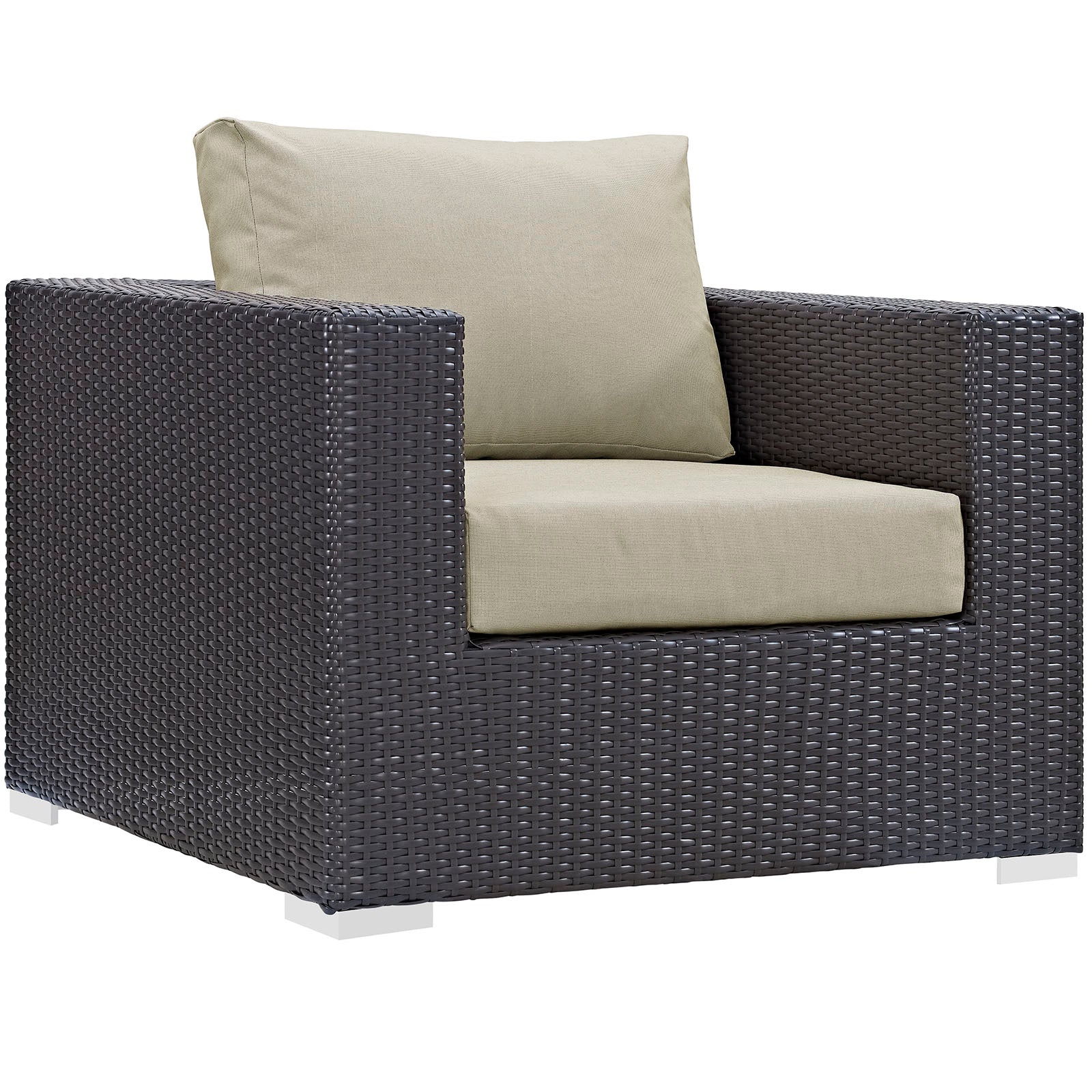 Convene Outdoor Patio Armchair - Espresso Beige