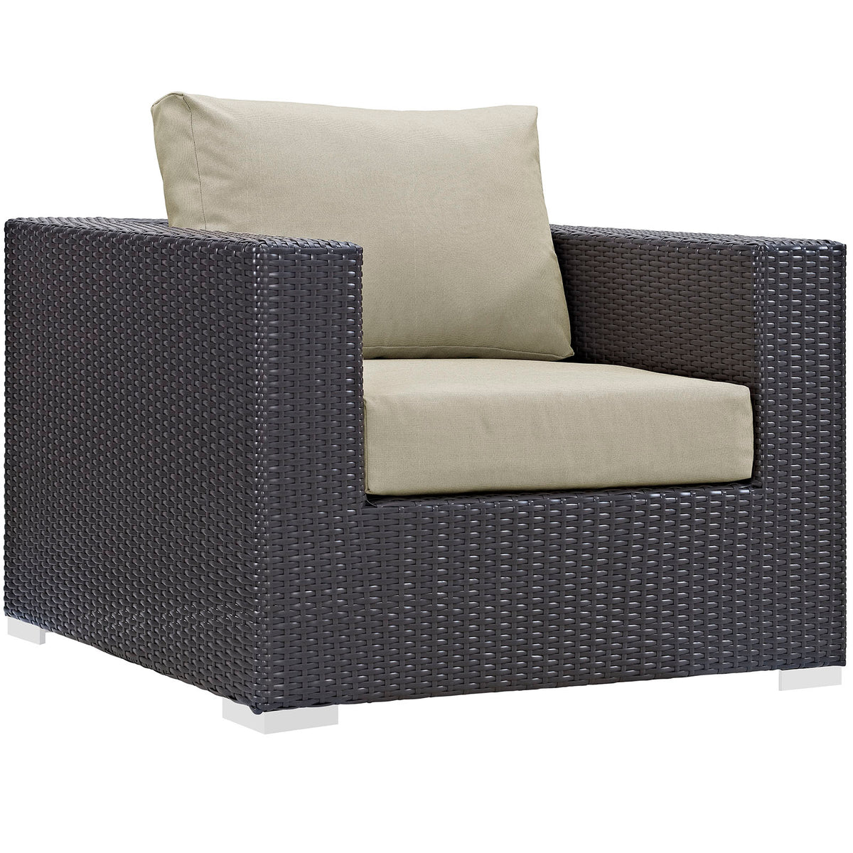 Convene Outdoor Patio Armchair - Espresso Beige