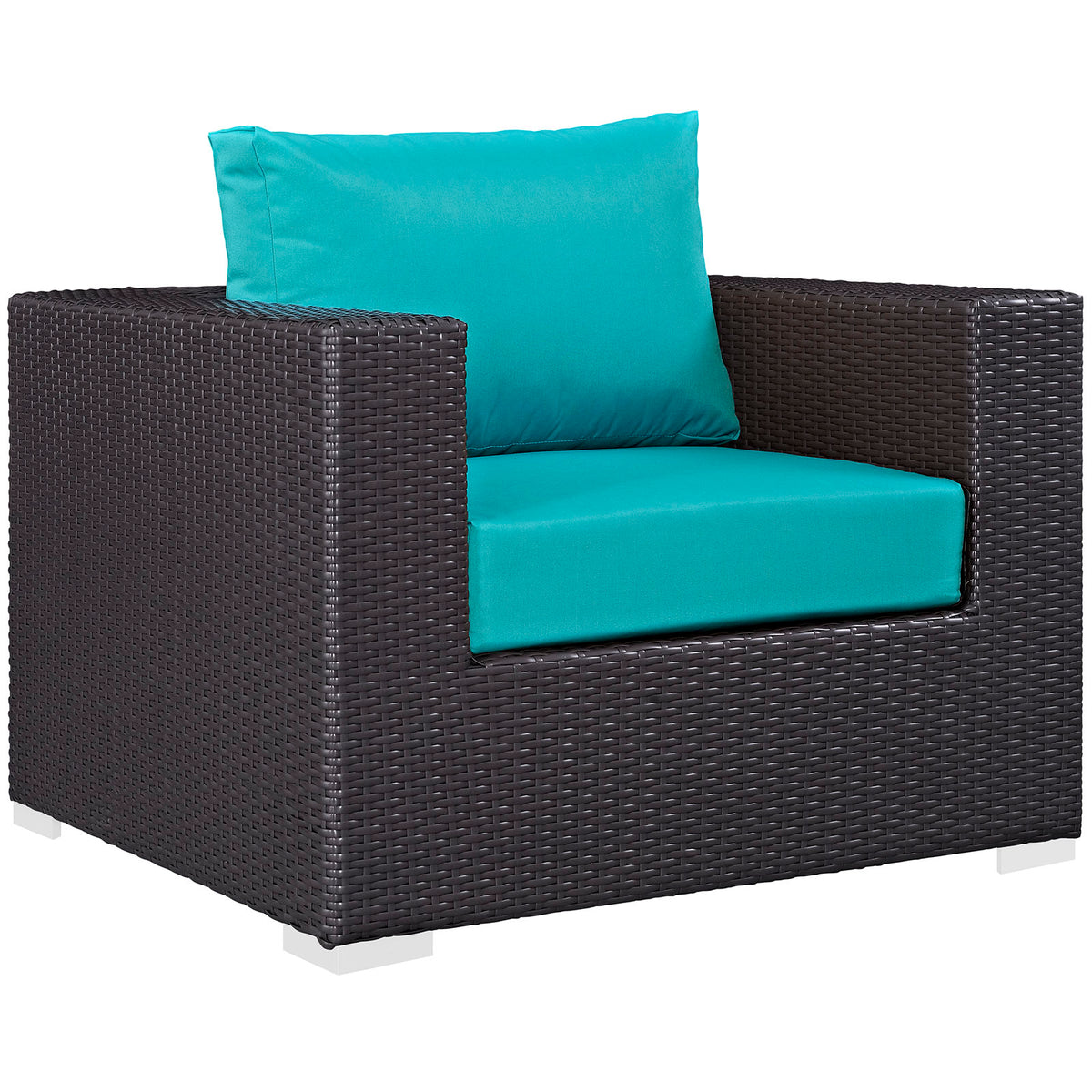 Convene Outdoor Patio Armchair - Espresso Turquoise