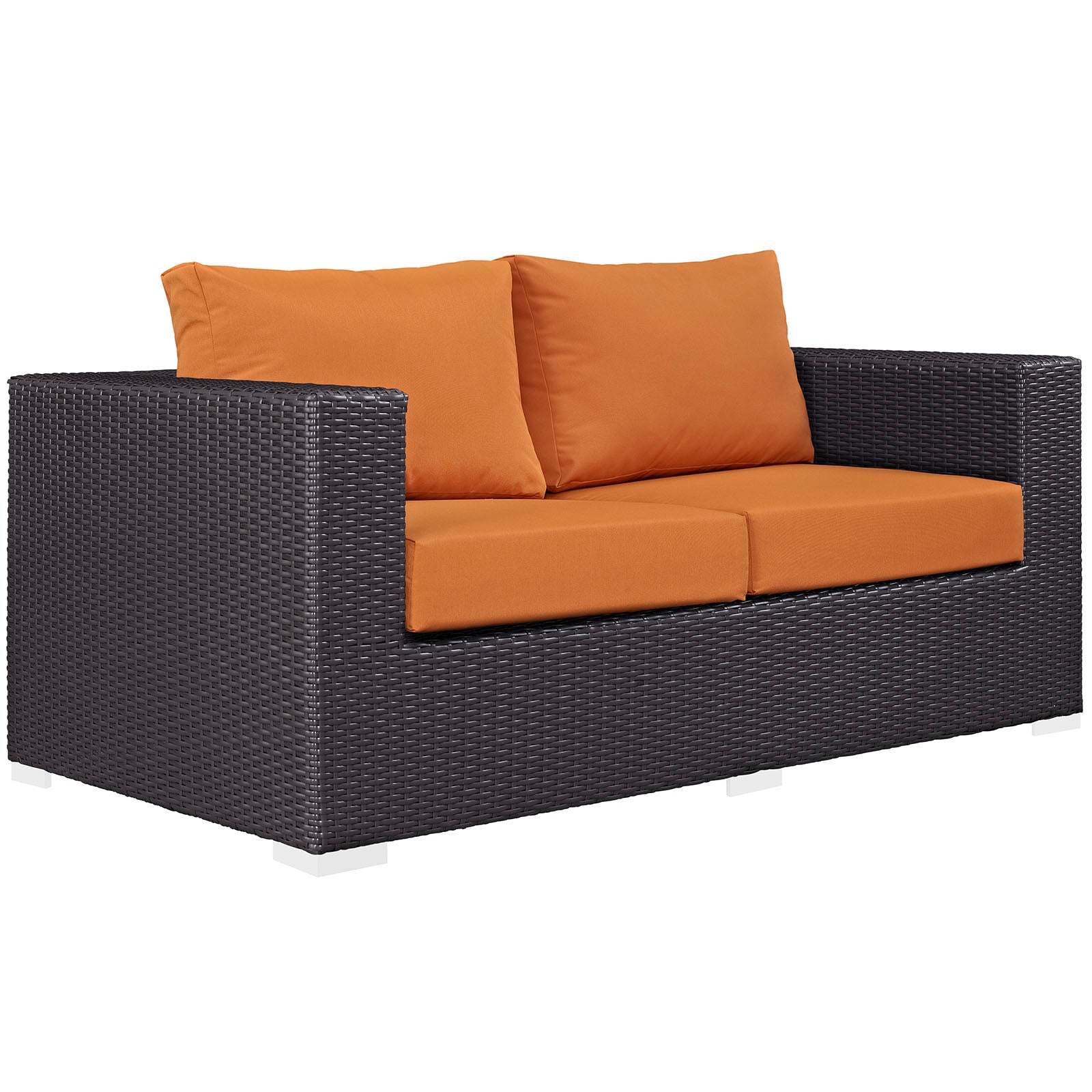 Convene Outdoor Patio Loveseat - Espresso Orange
