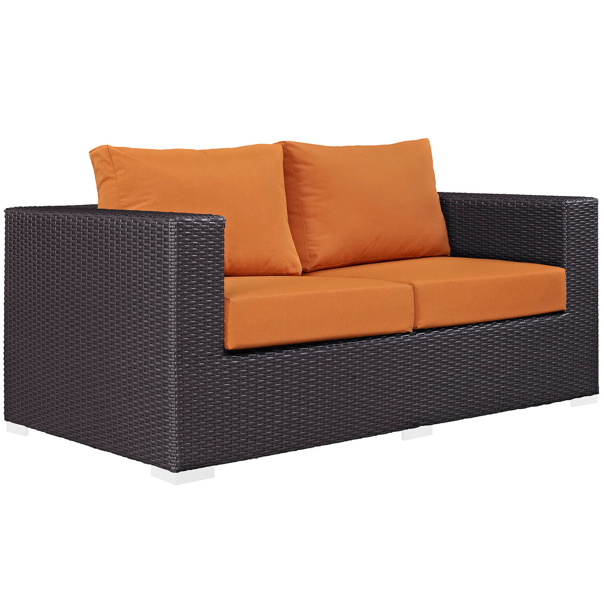 Convene Outdoor Patio Loveseat - Espresso Orange