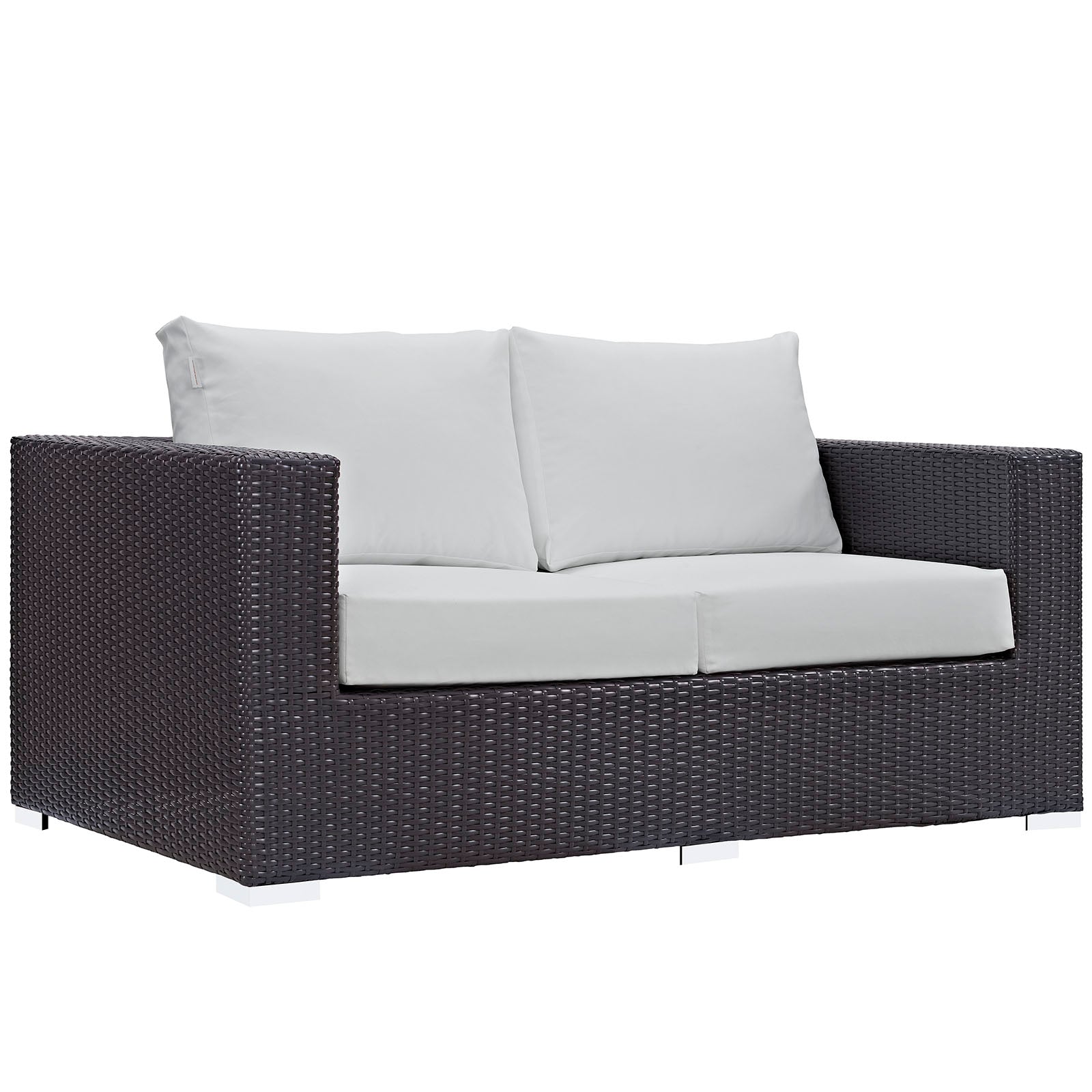 Convene Outdoor Patio Loveseat - Espresso White