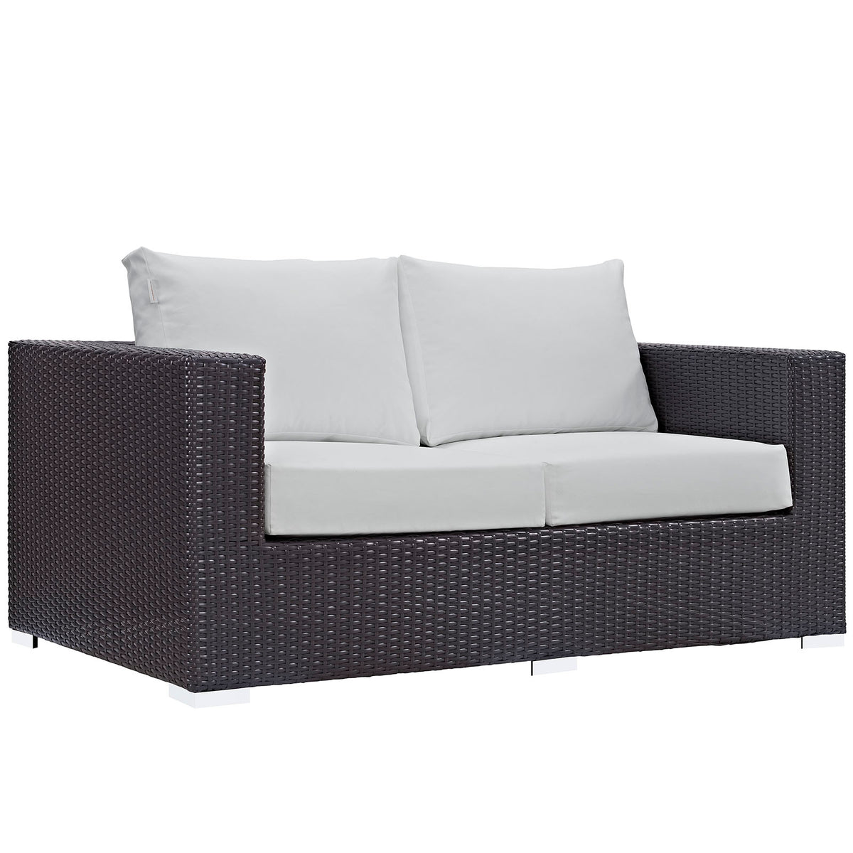 Convene Outdoor Patio Loveseat - Espresso White