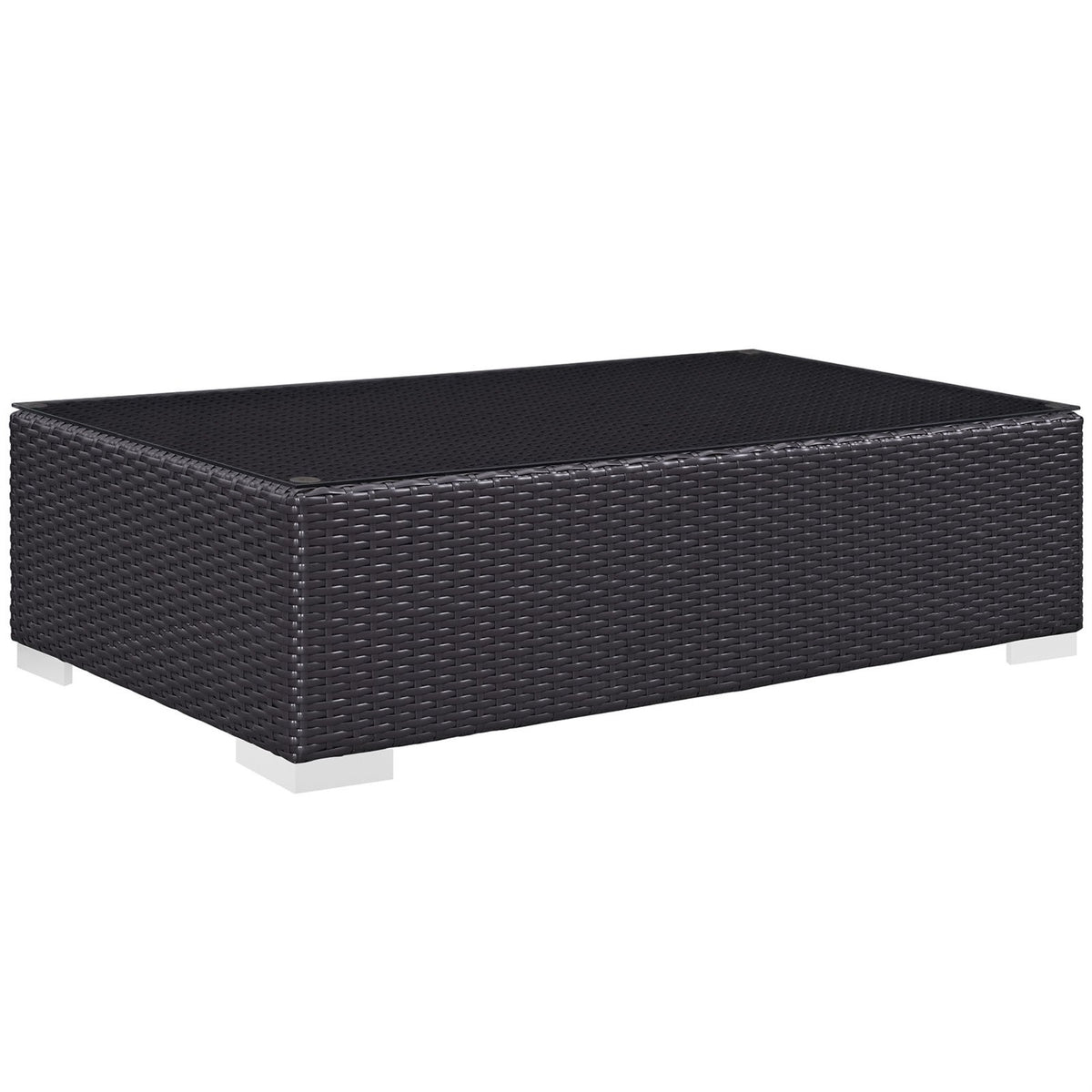 Casafoyer Convene Wicker Rattan Outdoor Patio Coffee Table In Espresso