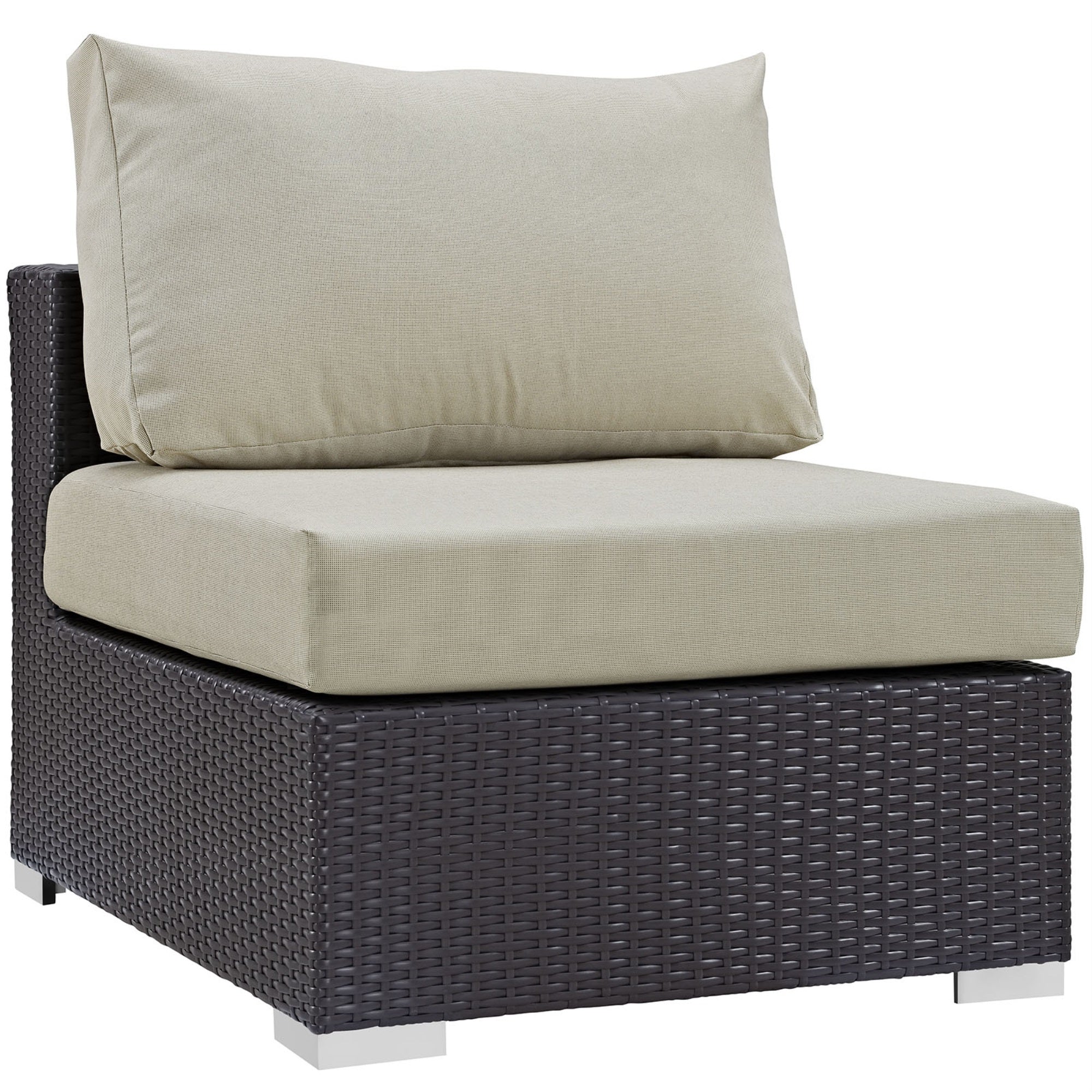 Convene Outdoor Sectional Armless Patio Chair - Durable Rattan Weave, All-Weather Cushions, Versatile Design - Enhance Your Outdoor Experience