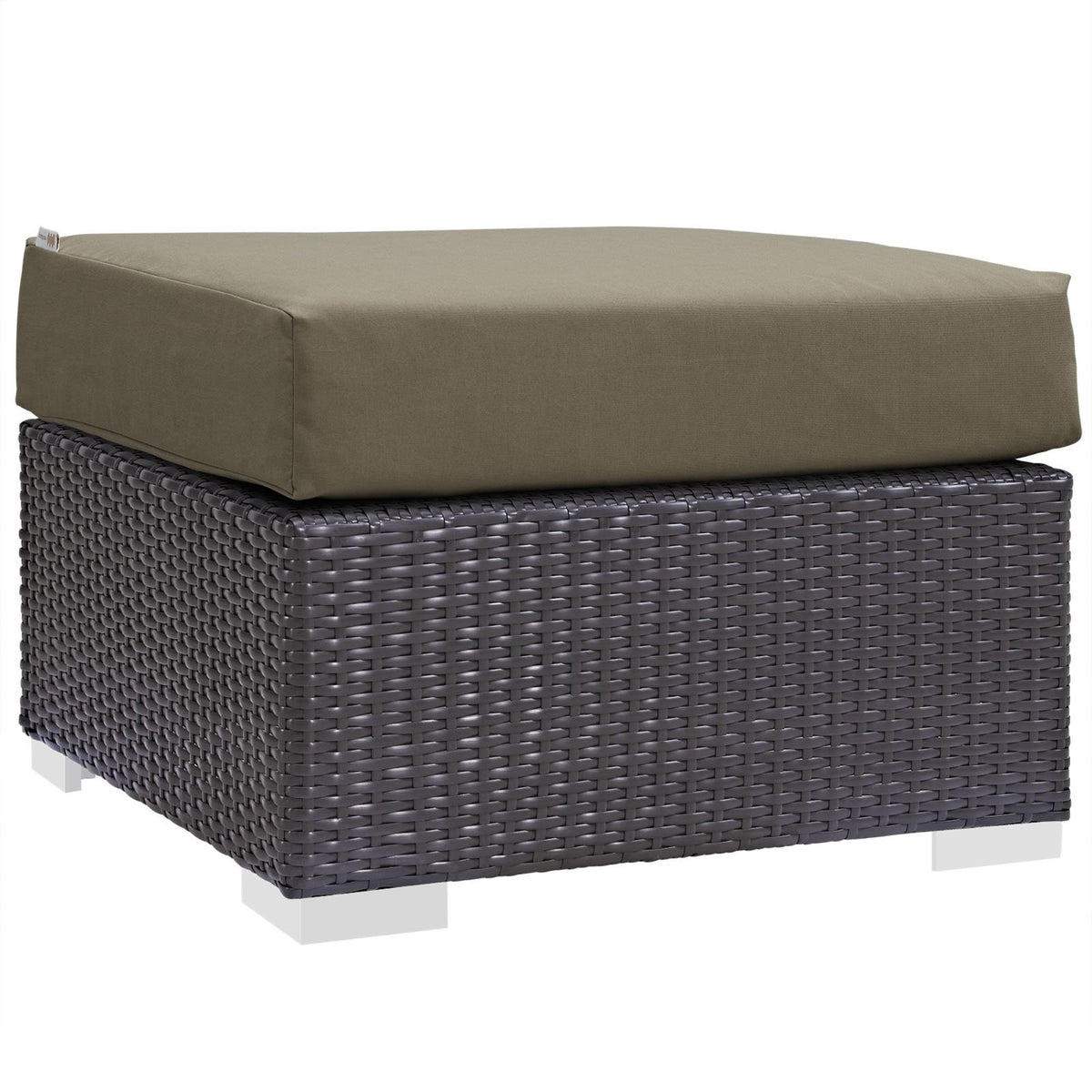 Casafoyer Eei-1911-Exp-Moc Convene Patio Fabric Square Ottoman Outdoor Furniture, Espresso Mocha