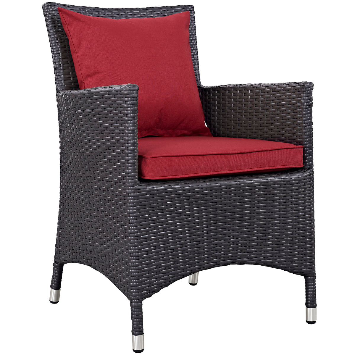 Convene Dining Outdoor Patio Armchair - Espresso Red