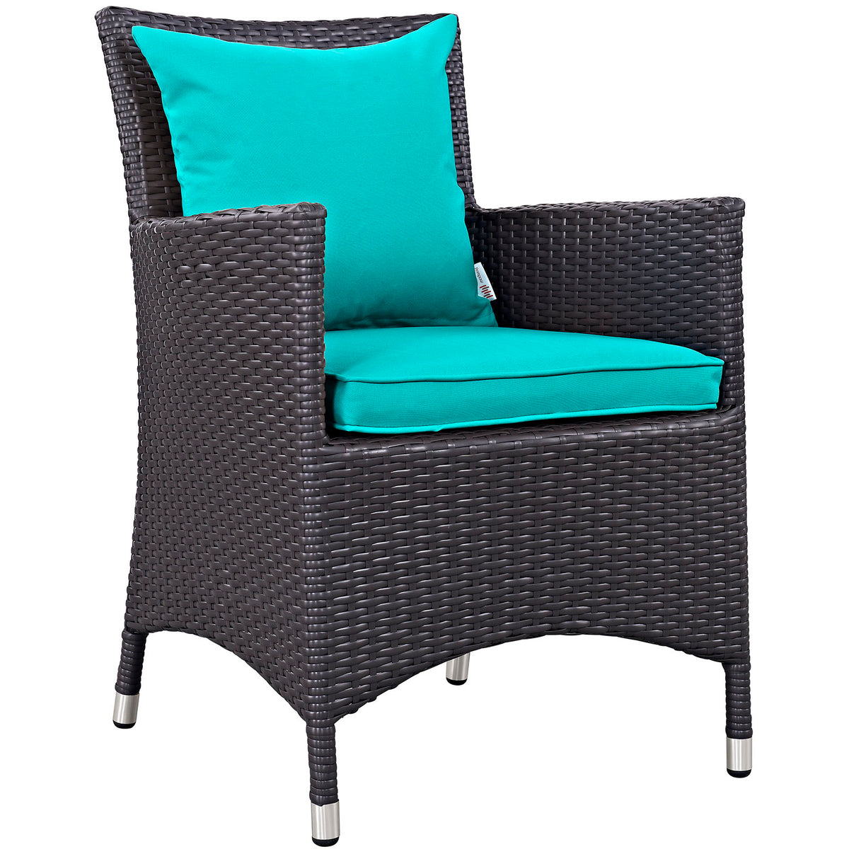 Convene Dining Outdoor Patio Armchair - Espresso Turquoise