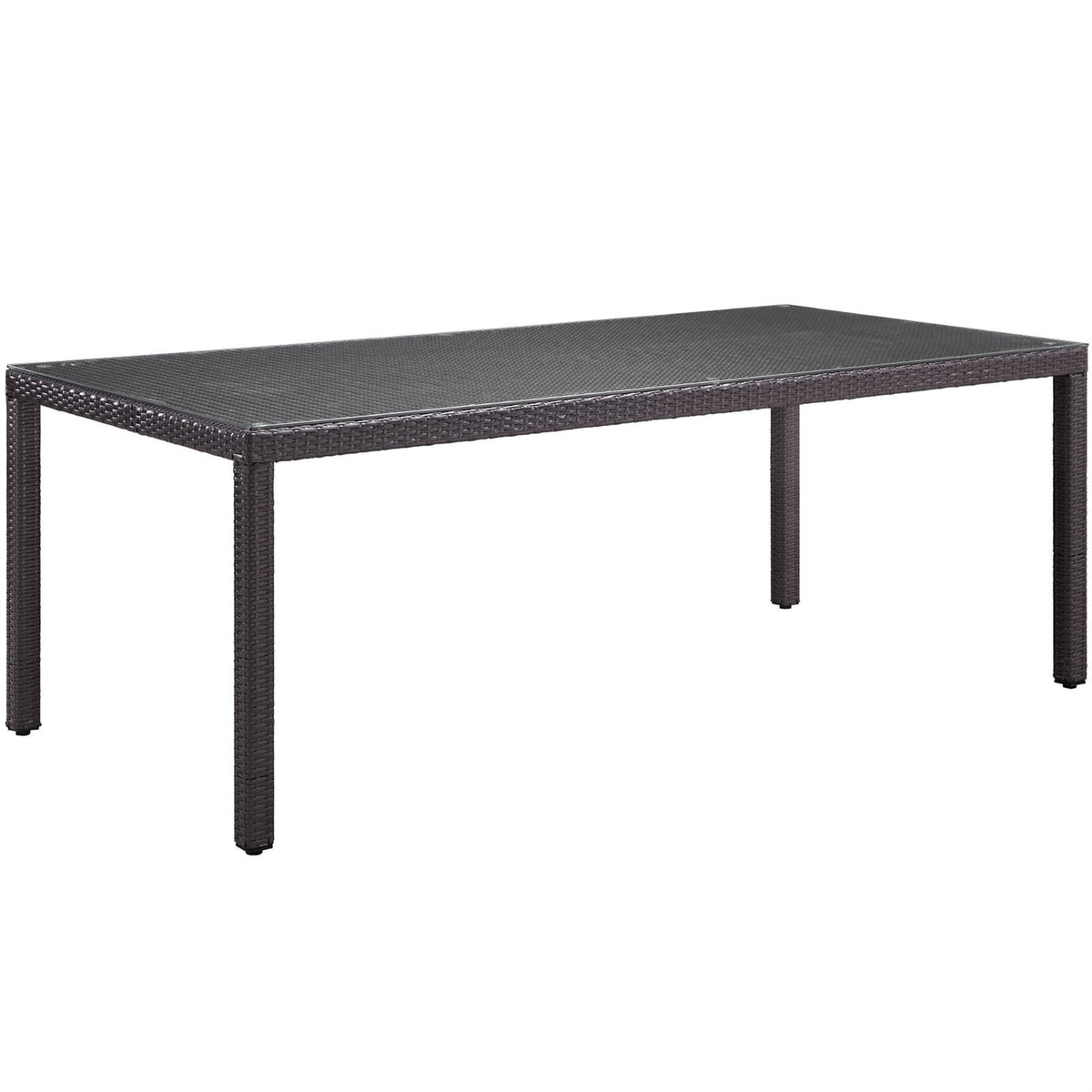 Casafoyer Convene Wicker Rattan Outdoor Patio 82' Rectangular Dining Table In Espresso