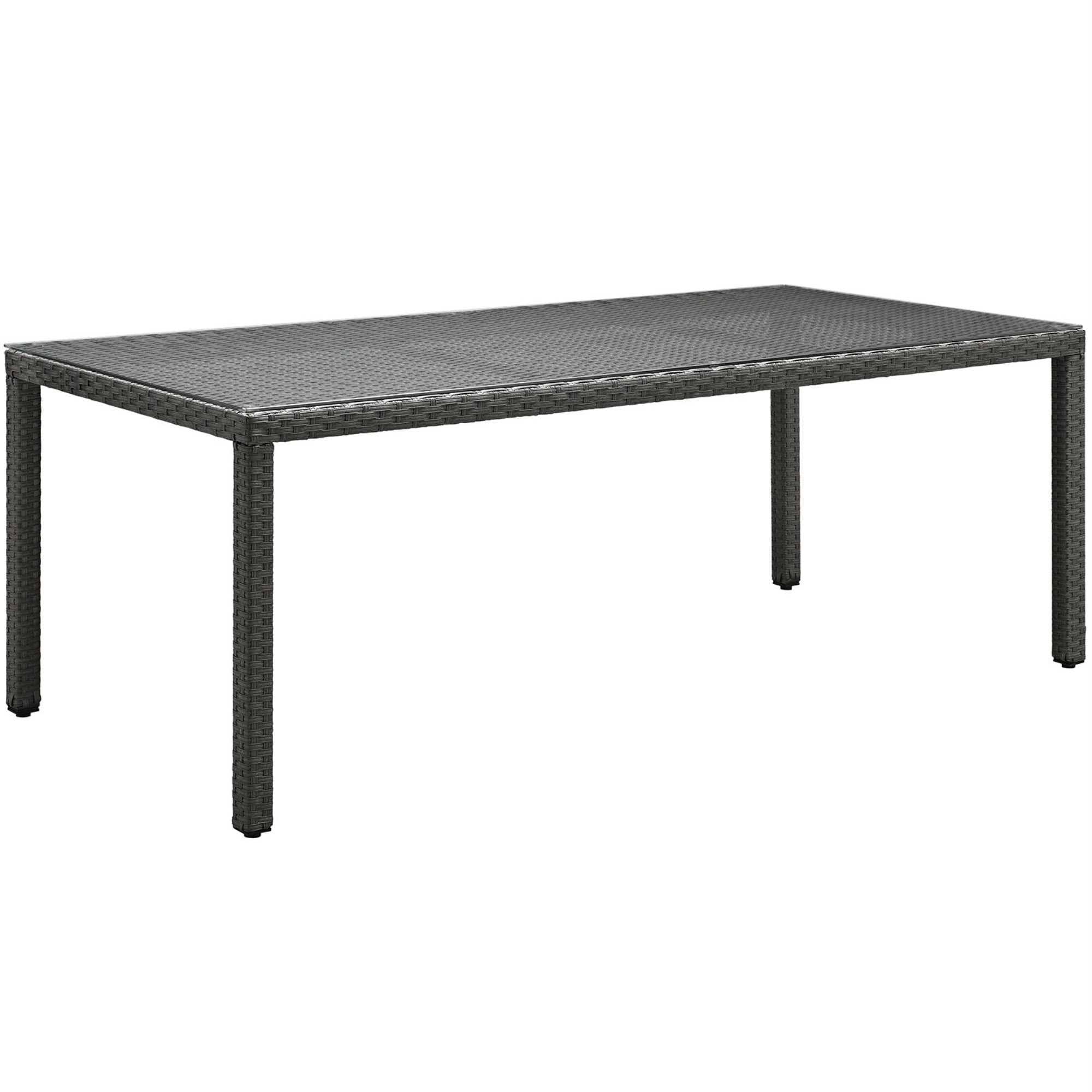 Sojourn 82' Outdoor Patio Dining Table - Sturdy & Versatile Seating - Synthetic Rattan Weave - Uv Protection - Powder-Coated Aluminum Frame