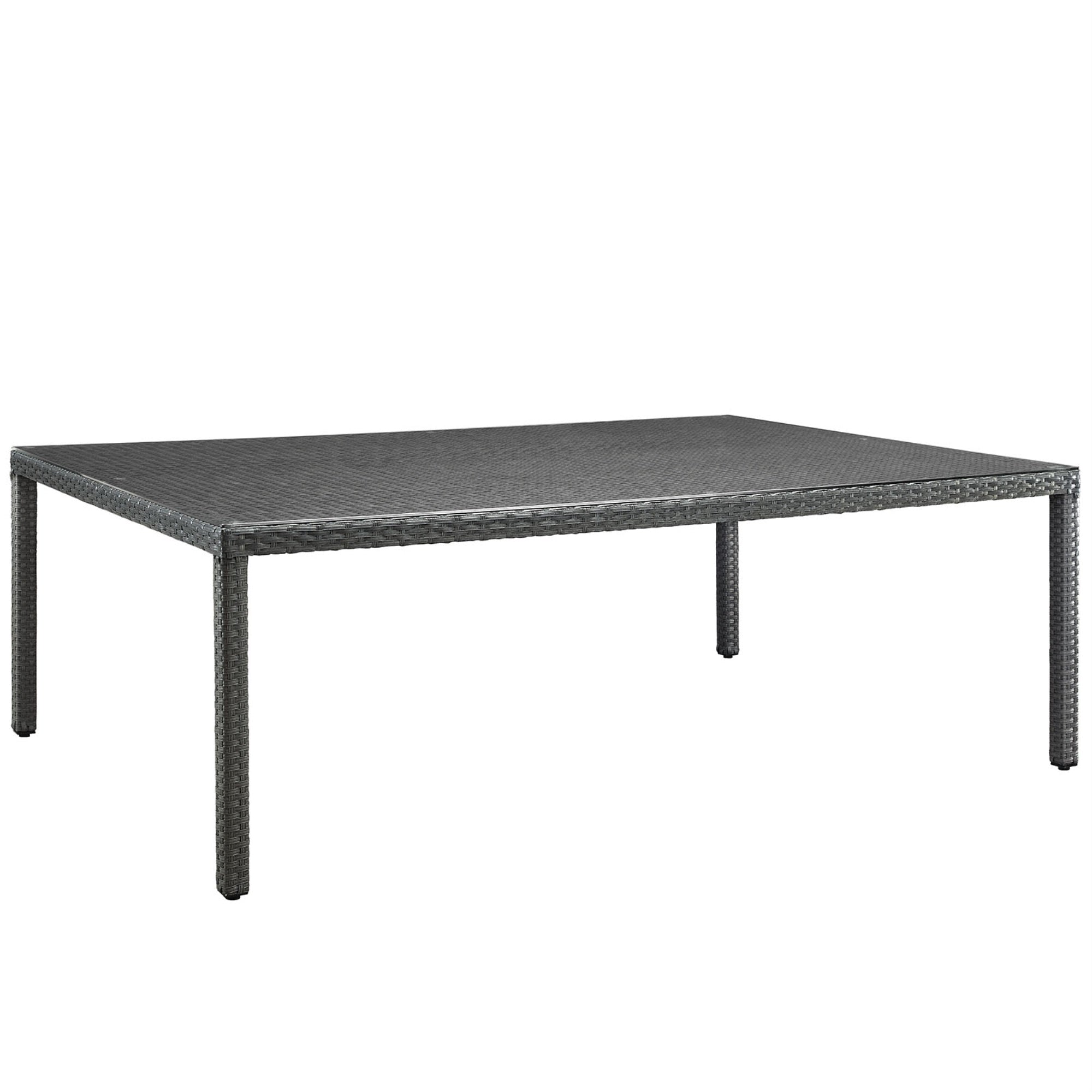 Sojourn 90' Outdoor Patio Dining Table - Sturdy & Versatile Seating Experience, Synthetic Rattan Weave, Uv Protection, Powder-Coated Aluminum Frame