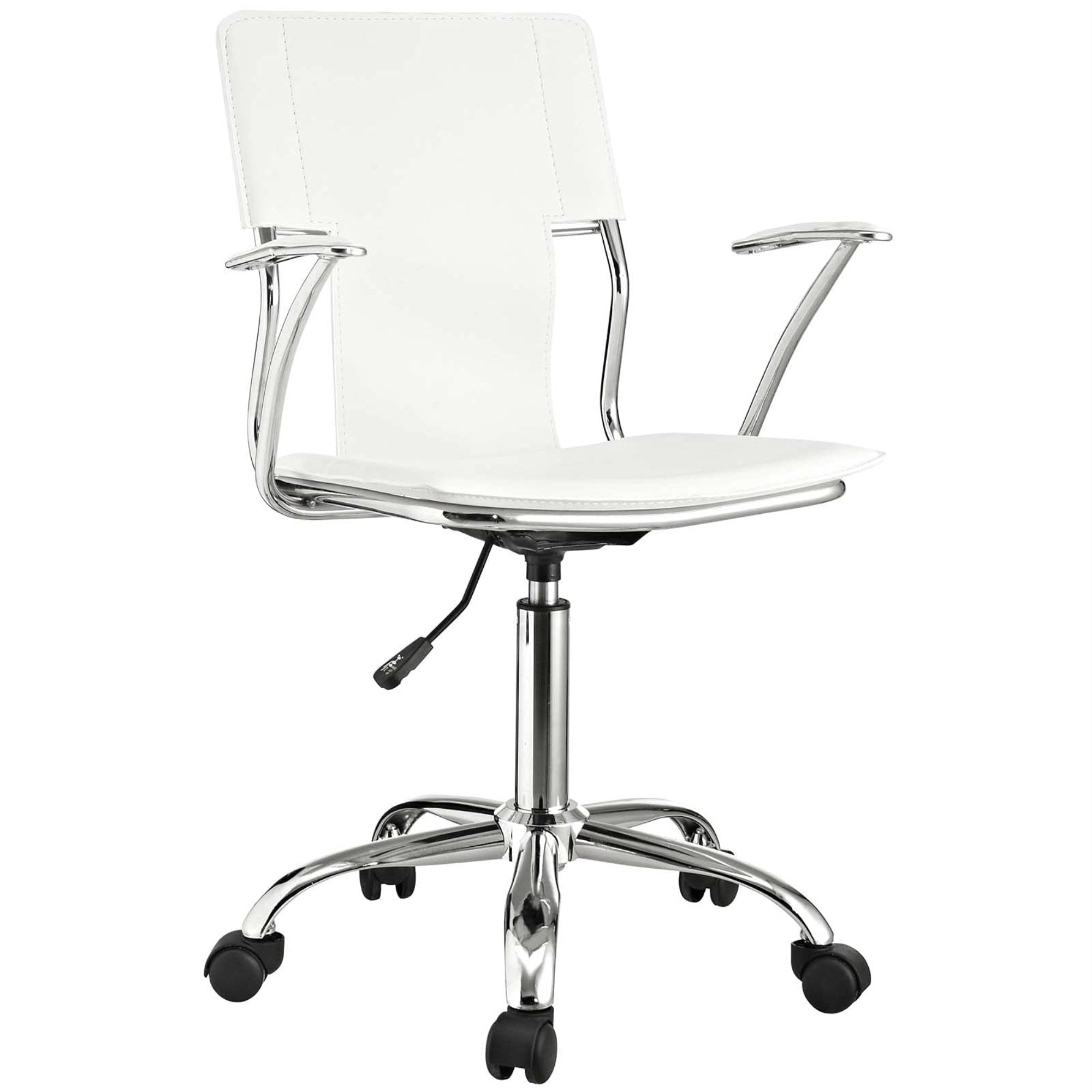 Casafoyer Studio Faux Leather Swivel Task Office Chair In White