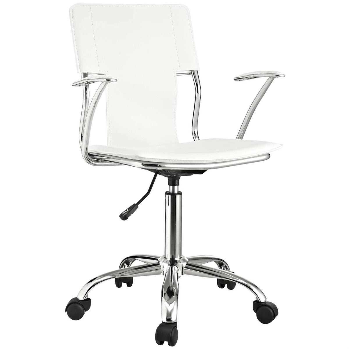 Casafoyer Studio Faux Leather Swivel Task Office Chair In White