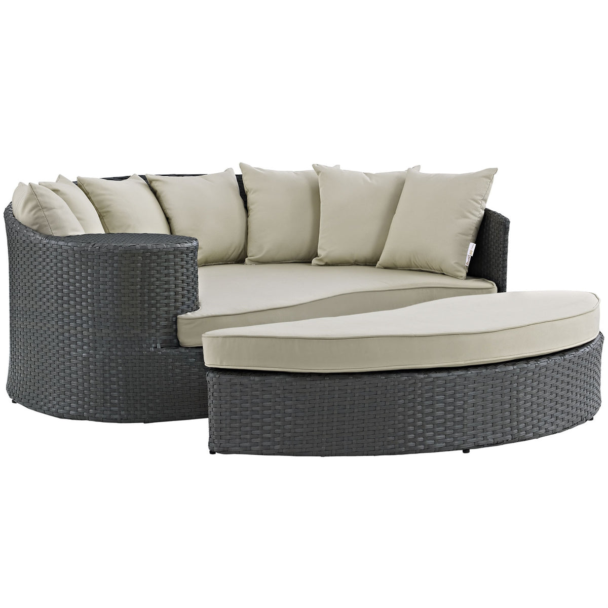Sojourn Outdoor Patio Furniture Collection - Sectional Sofa Daybed With Sunbrella Cushions, Synthetic Rattan Weave, Uv Protection, And Aluminum Frame