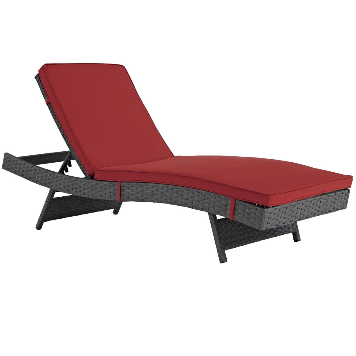 Sojourn Outdoor Patio Chaise Lounge Chair - Sunbrella Fabric, Synthetic Rattan, Uv Protection, Aluminum Frame