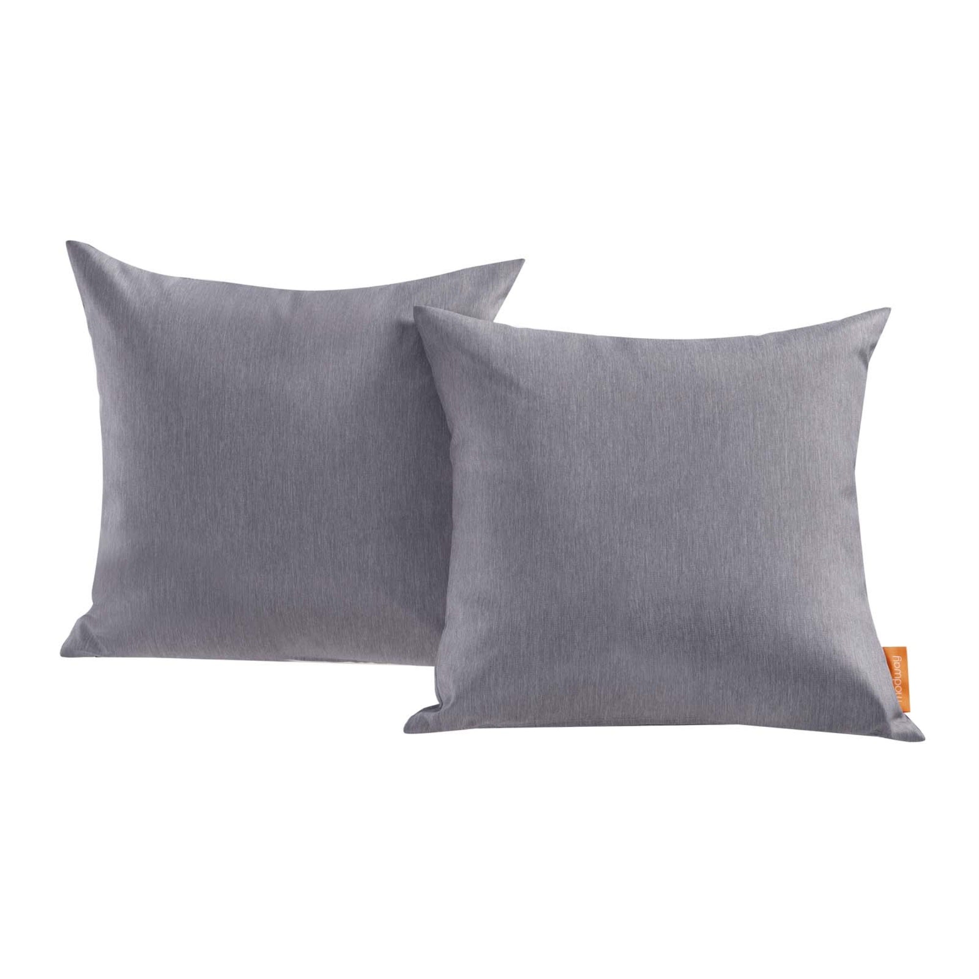 Convene Outdoor Sectional Decor Pillows - Weather-Resistant Patio Pillow Set - Durable Synthetic Rattan Weave - Gray