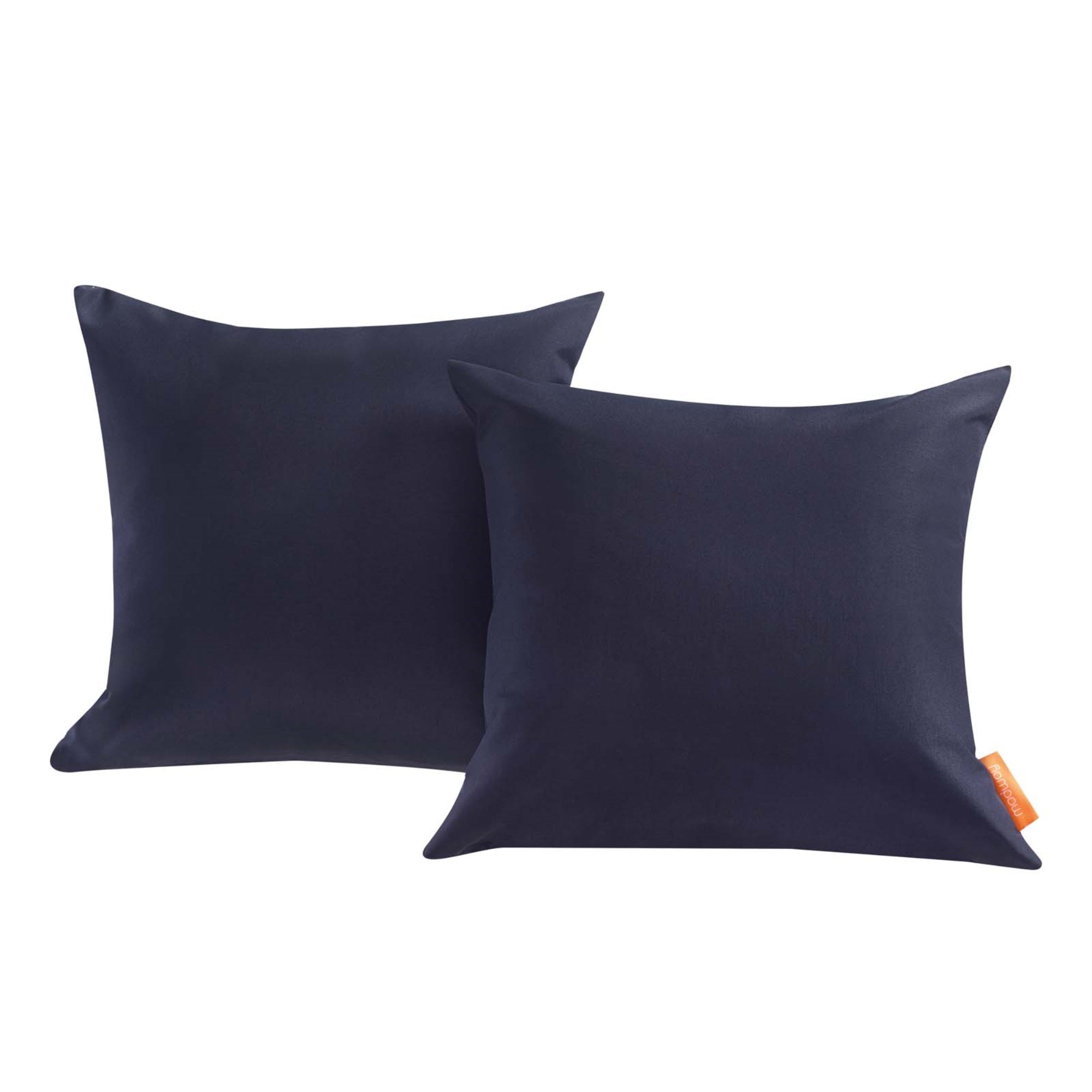 Convene Outdoor Sectional Decor Pillows - All-Weather Fabric Cushions For Patio, Backyard, Poolside - Navy, 2 Piece Set