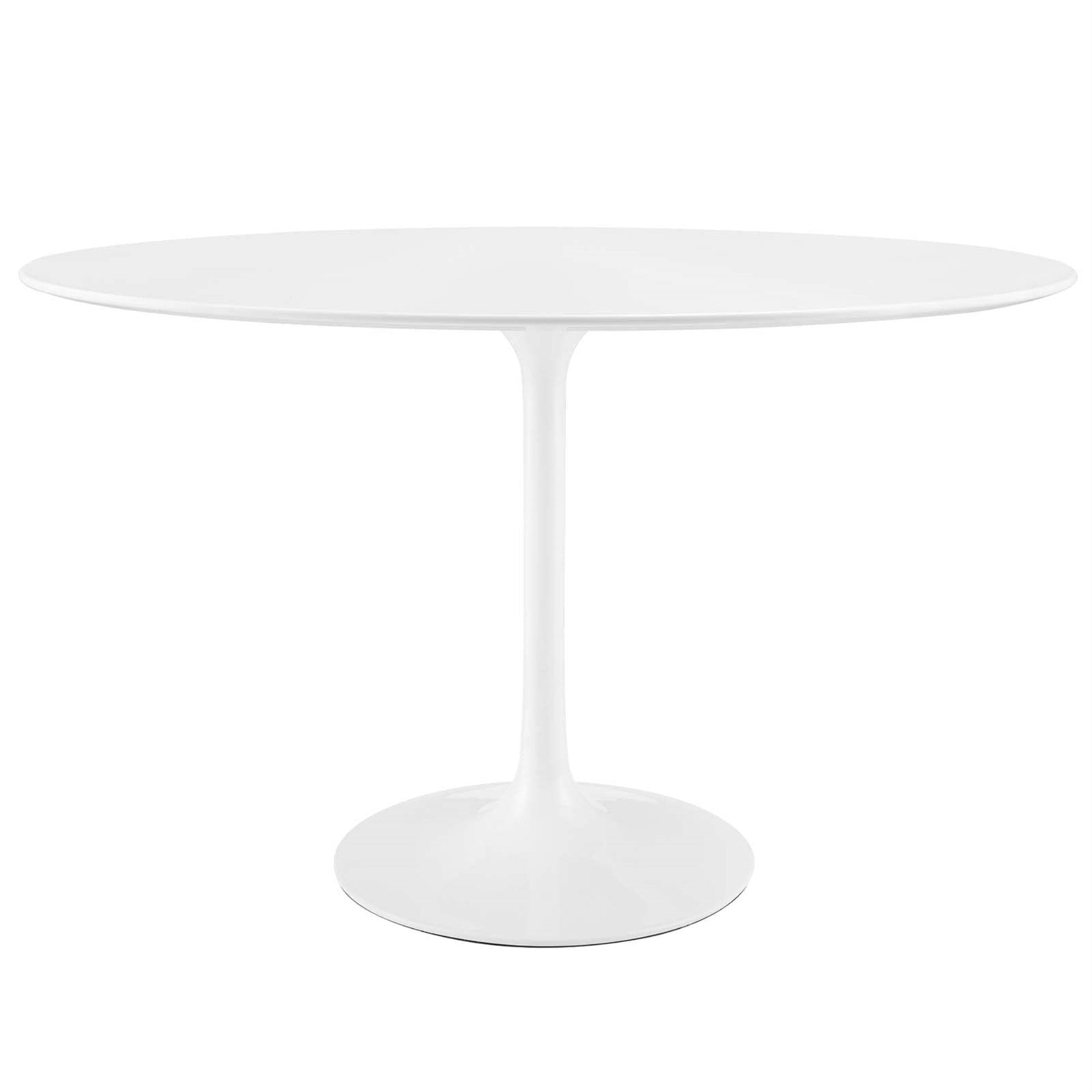 Yardlio 48' Lippa Oval Dining Table: Contemporary Style, Seats 4, Glossy Finish