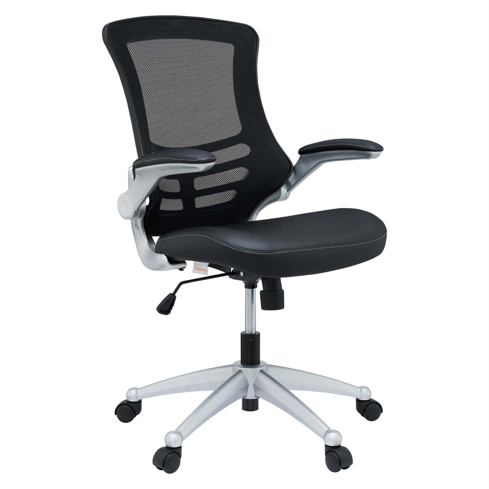 Attainment Office Chair - Ergonomic, Breathable Mesh Back, Lumbar Support, Flip-Up Arms, Padded Waterfall Seat - Black