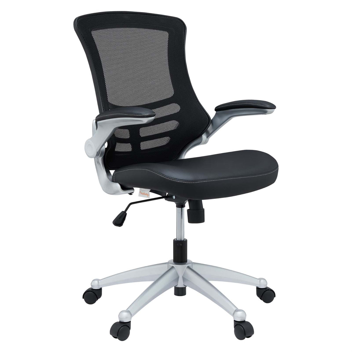Attainment Office Chair - Ergonomic, Breathable Mesh Back, Lumbar Support, Flip-Up Arms, Padded Waterfall Seat - Black