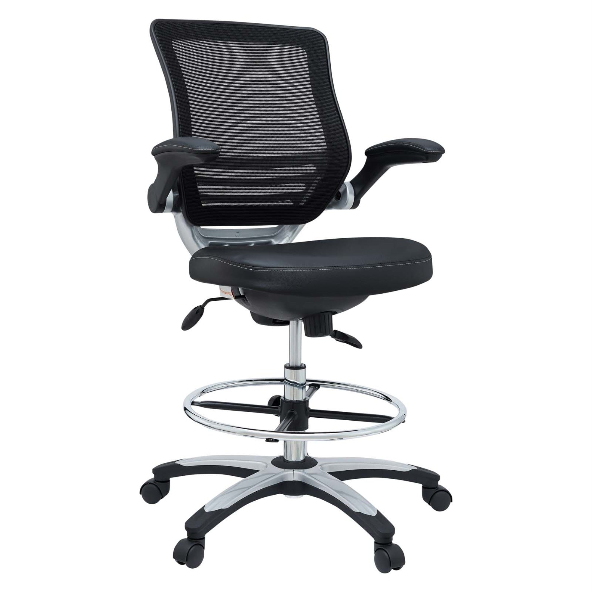 Edge Drafting Stool - Revolutionary Ergonomic Chair With Mesh Back, Padded Seat, Flip-Up Arms, And Footring. Perfect For School, Work, Or Home.