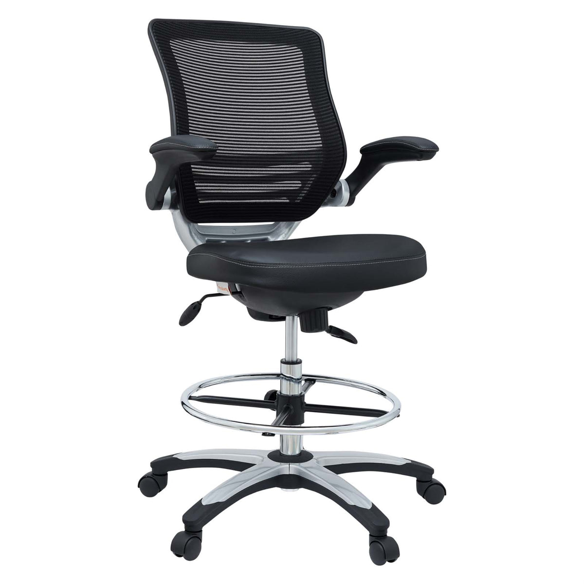 Edge Drafting Stool - Revolutionary Ergonomic Chair With Mesh Back, Padded Seat, Flip-Up Arms, And Footring. Perfect For School, Work, Or Home.