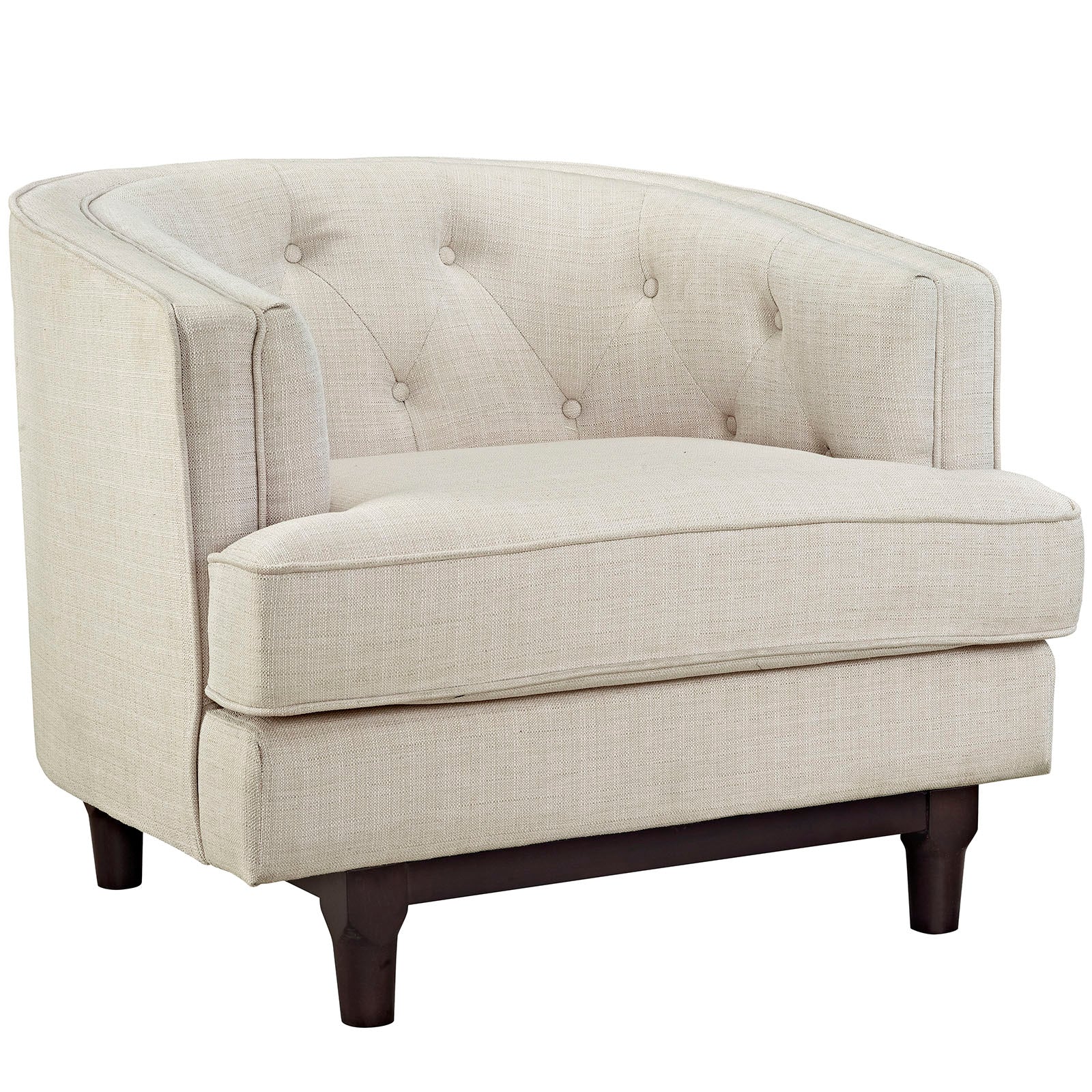 Coast Upholstered Fabric Armchair - Beige