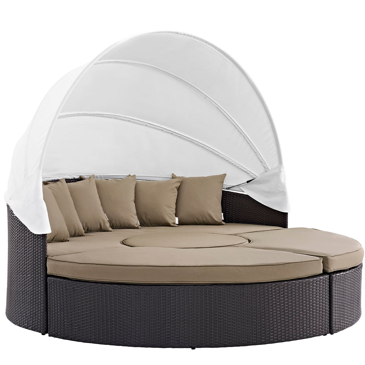 Convene Canopy Outdoor Patio Daybed - Espresso Mocha