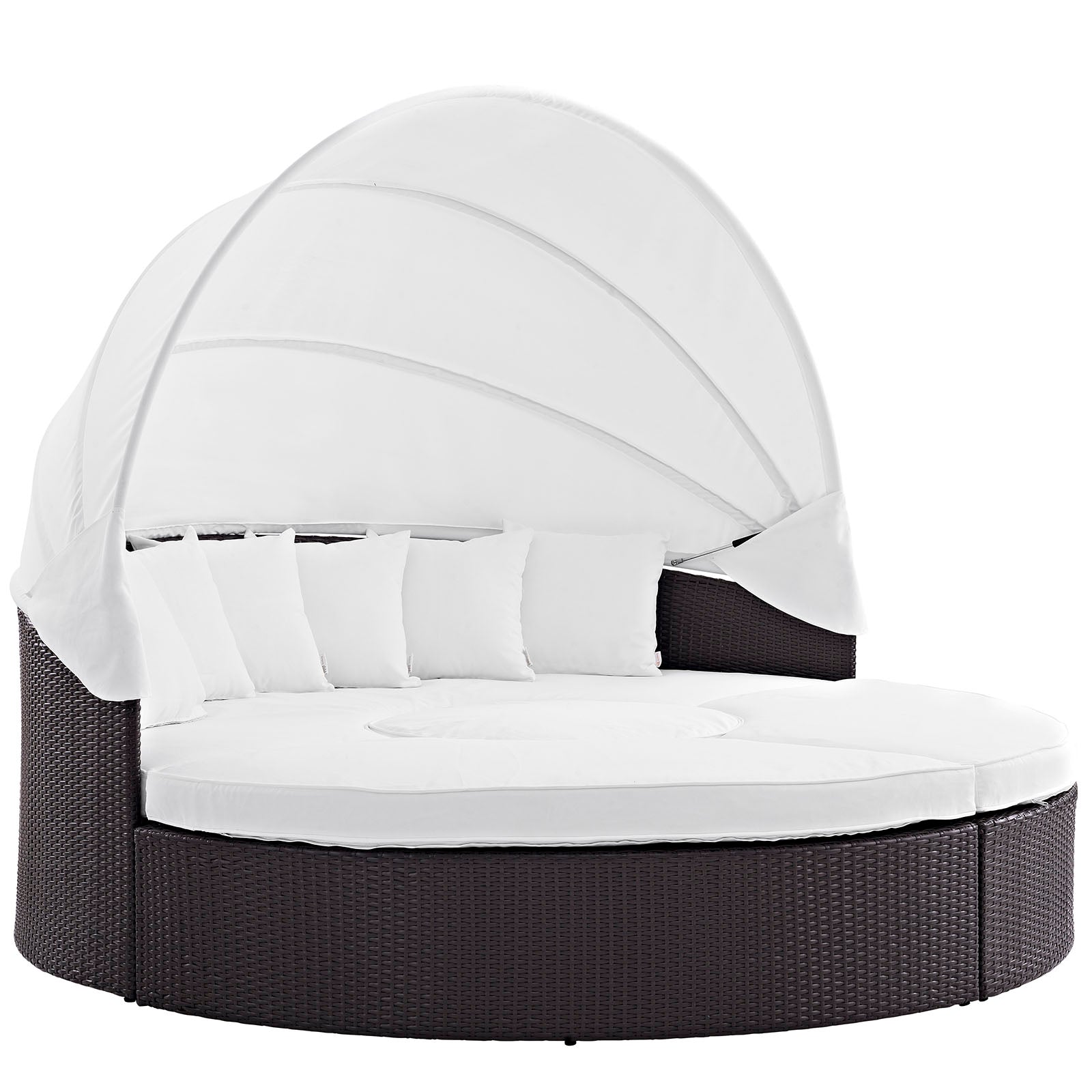 Convene Canopy Outdoor Patio Daybed - Espresso White