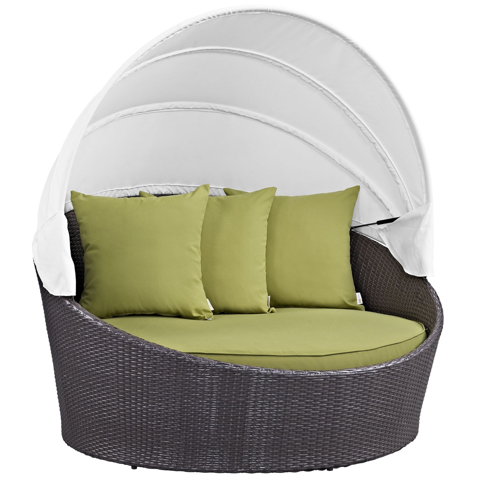 Convene Outdoor Sectional: Patio Daybed With Canopy - Durable Rattan Weave, All-Weather Cushions - Perfect For Small Spaces And Balconies