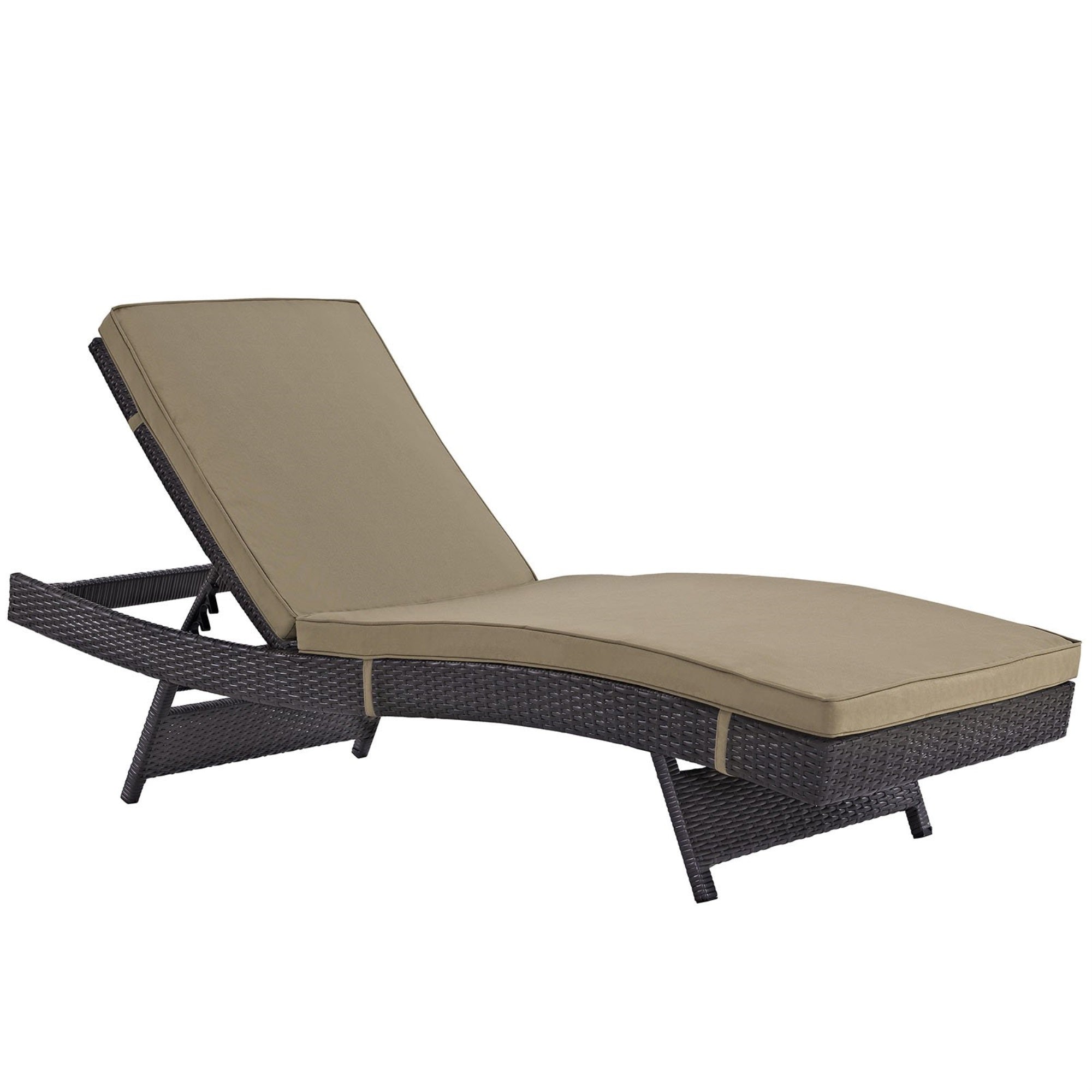 Casafoyer Convene Wicker Rattan Outdoor Patio Chaise Lounge Chair In Espresso Mocha