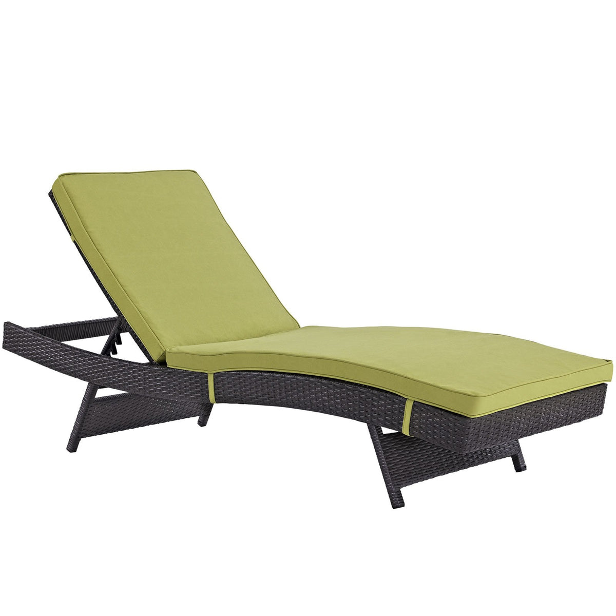 Casafoyer Convene Wicker Rattan Outdoor Patio Chaise Lounge Chair In Espresso Peridot