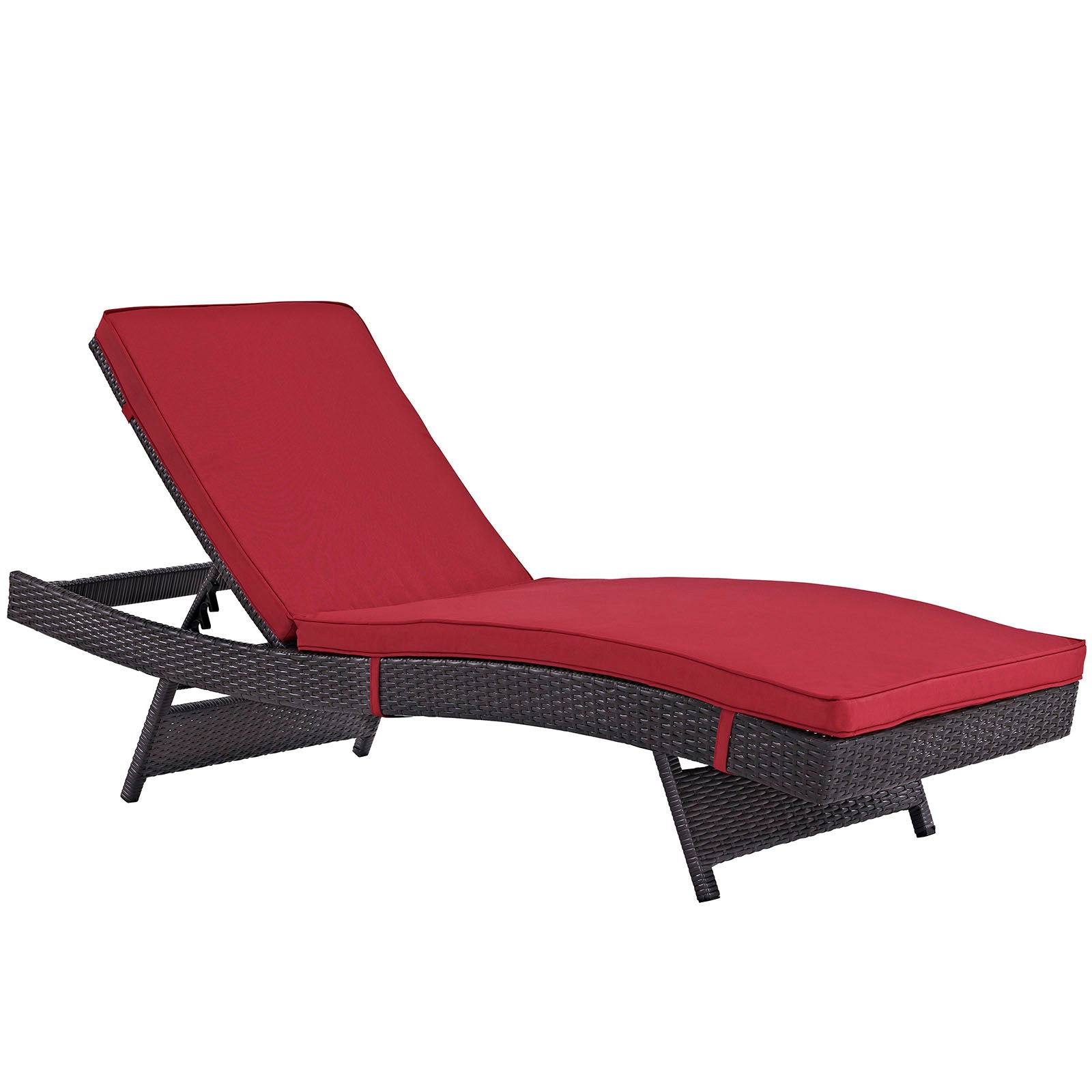 Convene Outdoor Patio Chaise - Espresso Red