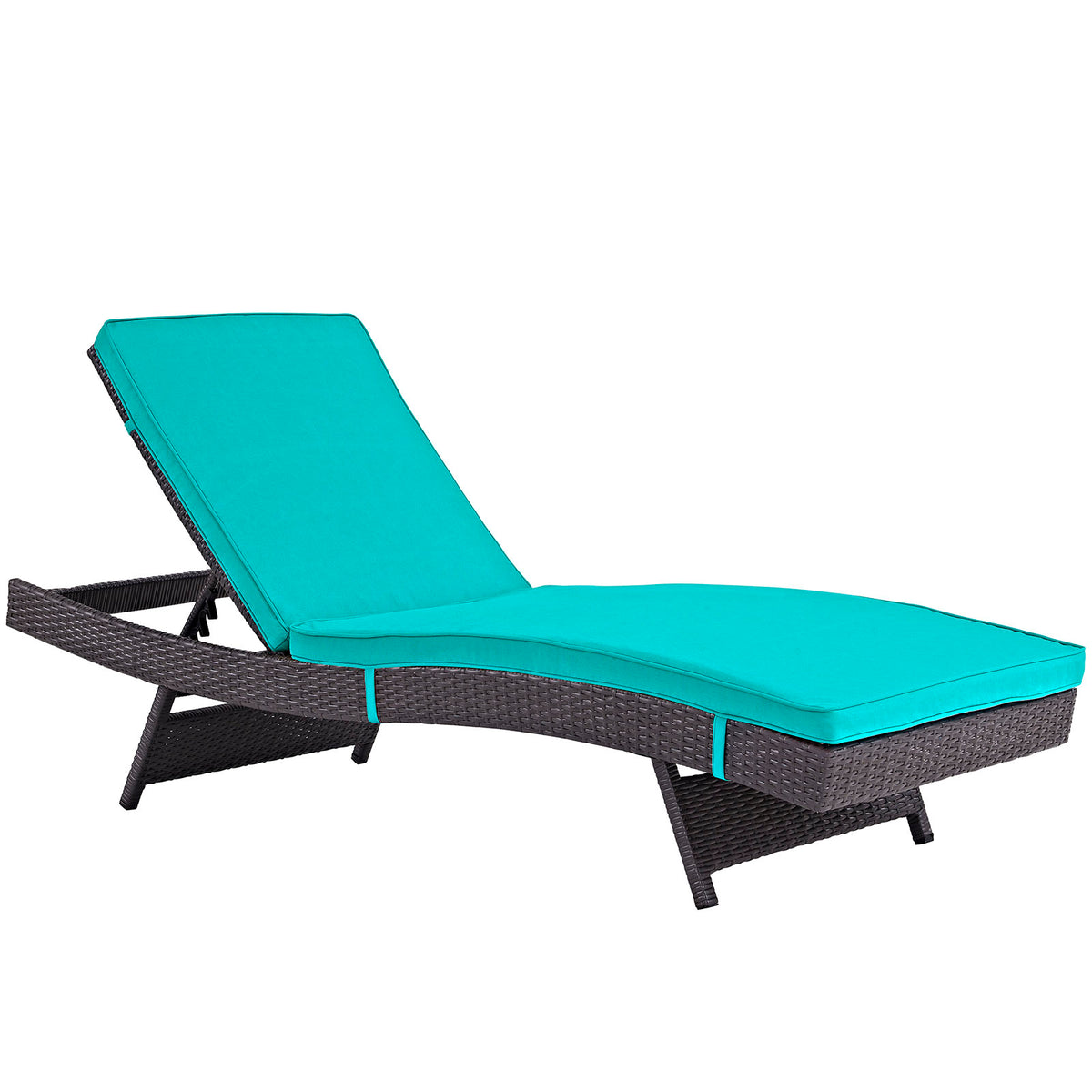 Convene Outdoor Patio Chaise - Espresso Turquoise