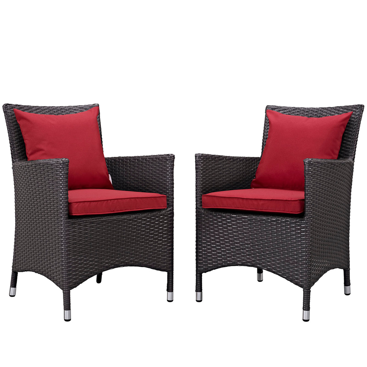 Convene 2 Piece Outdoor Patio Dining Set - Espresso Red