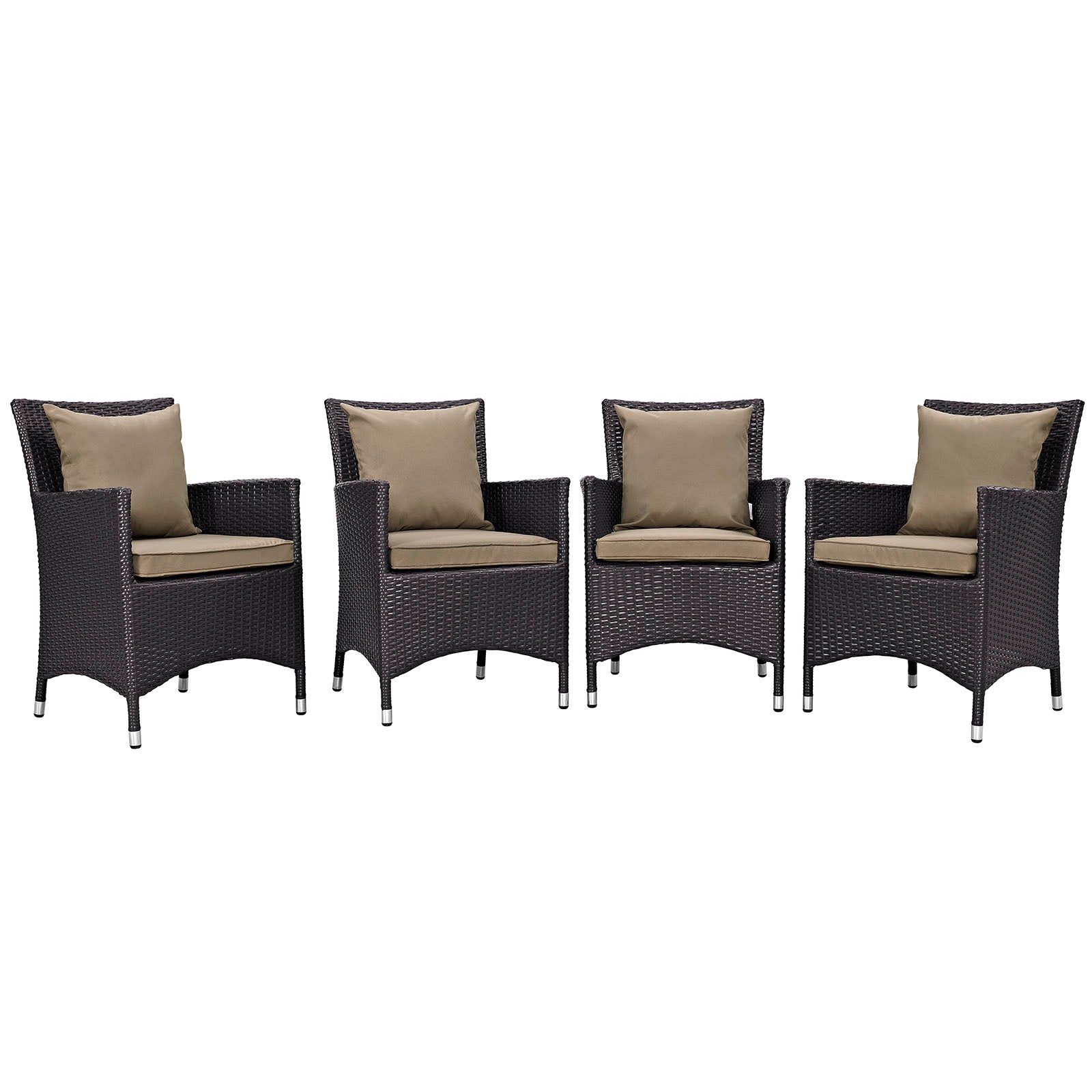 Convene 4 Piece Outdoor Patio Dining Set - Espresso Mocha