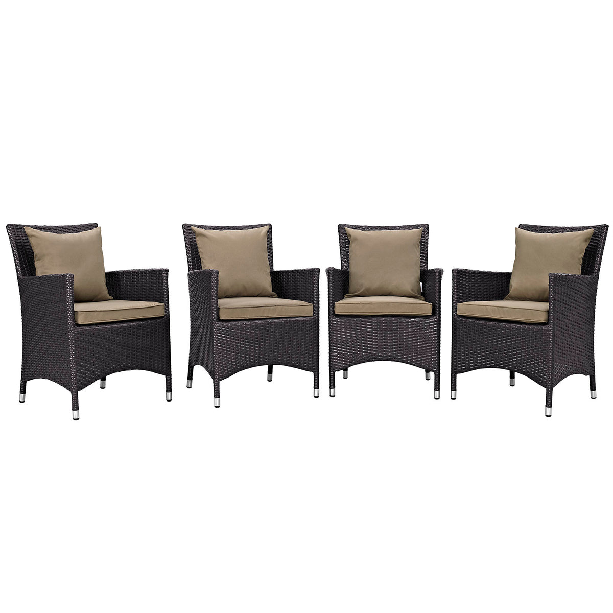 Convene 4 Piece Outdoor Patio Dining Set - Espresso Mocha