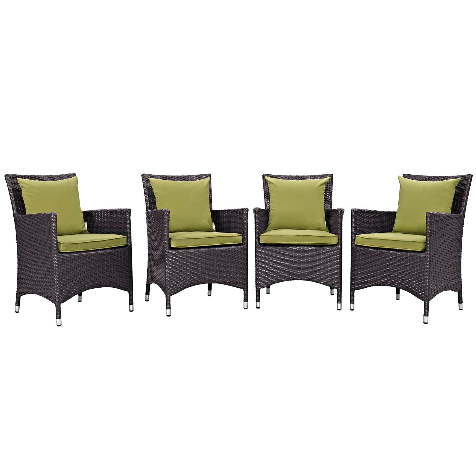 Convene 4 Piece Outdoor Patio Dining Set - Espresso Peridot